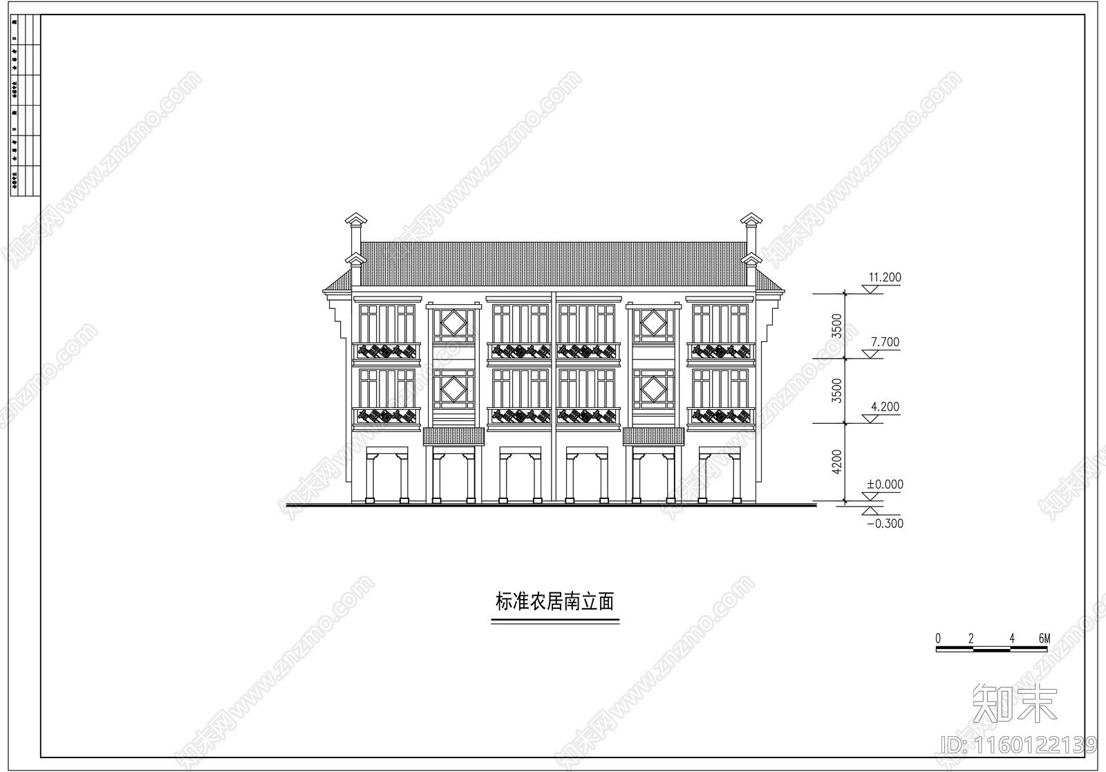 中式商业街立面提cad施工图下载【ID:1160122139】