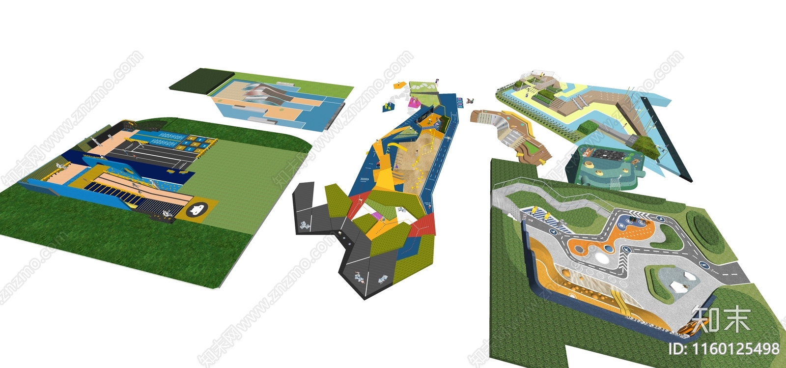 带高差地形儿童活动区SU模型下载【ID:1160125498】