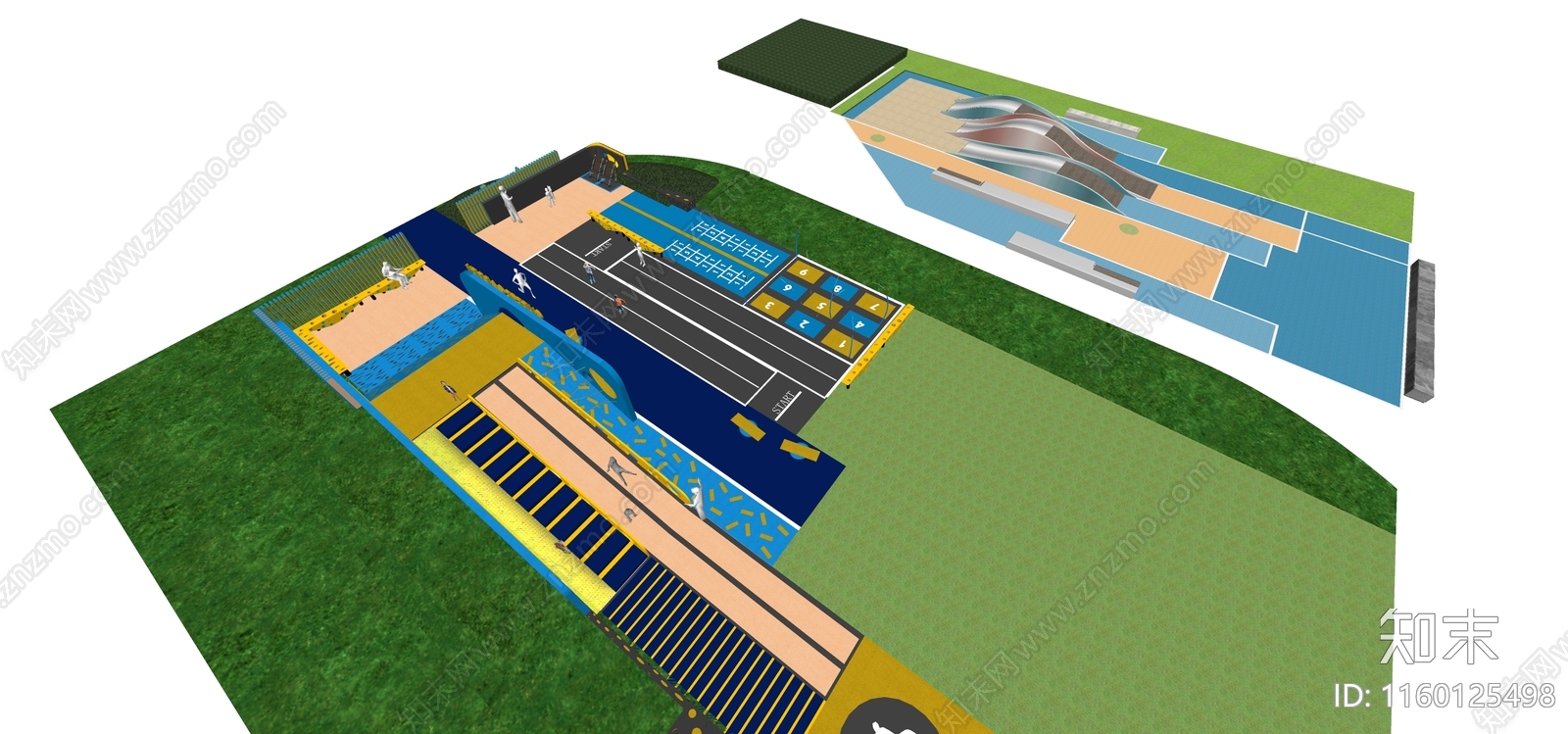 带高差地形儿童活动区SU模型下载【ID:1160125498】