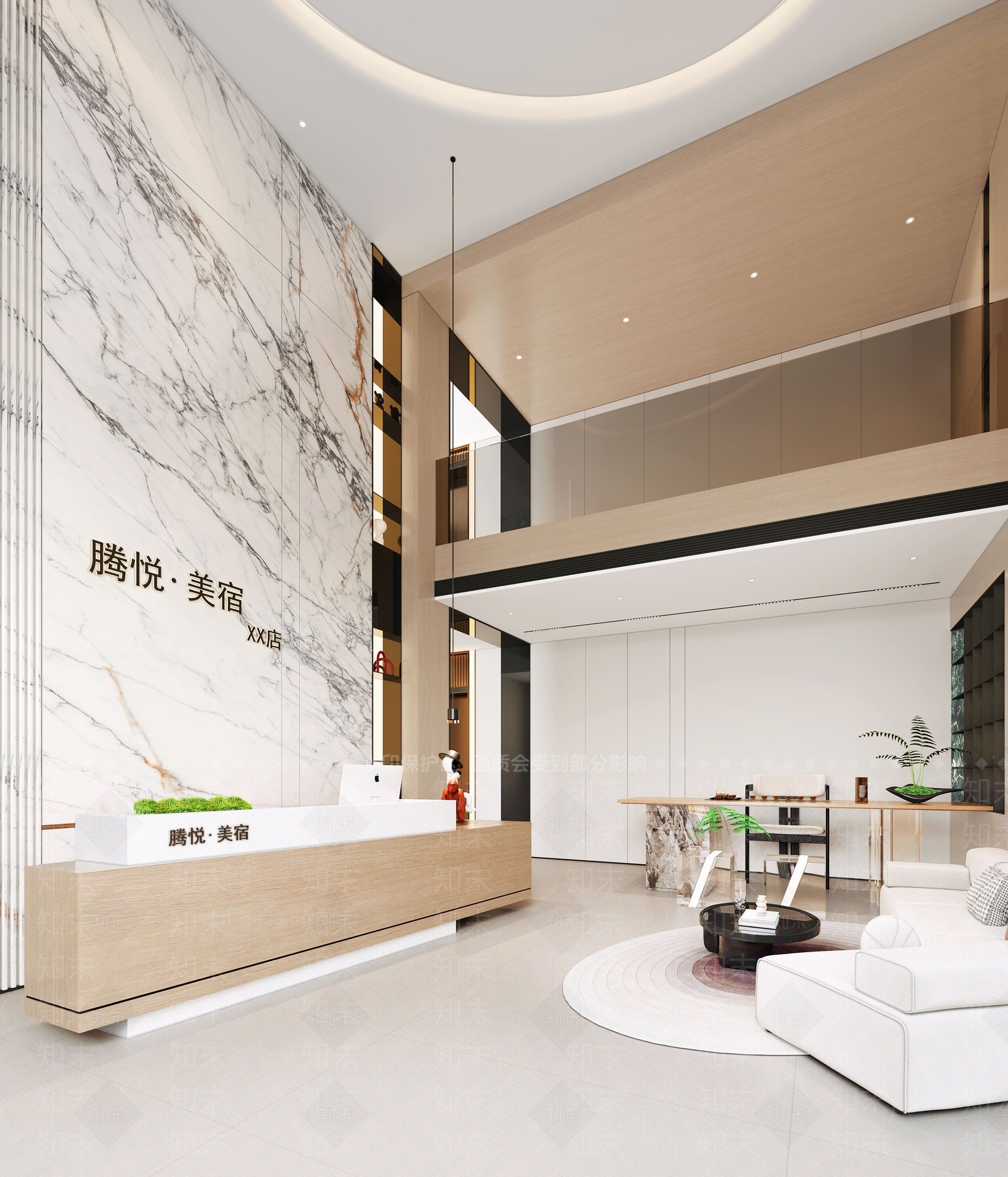 现代酒店大堂SU模型下载【ID:1160126242】