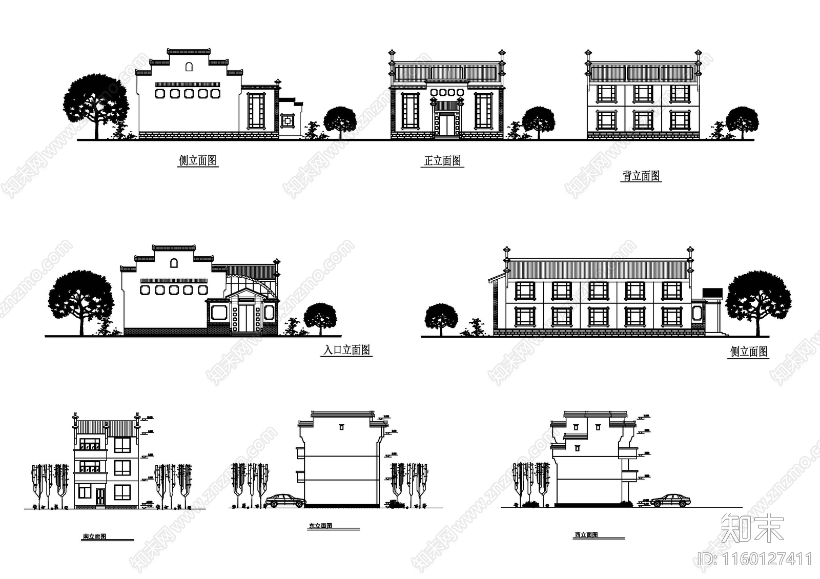 徽派建筑风格立面20041cad施工图下载【ID:1160127411】