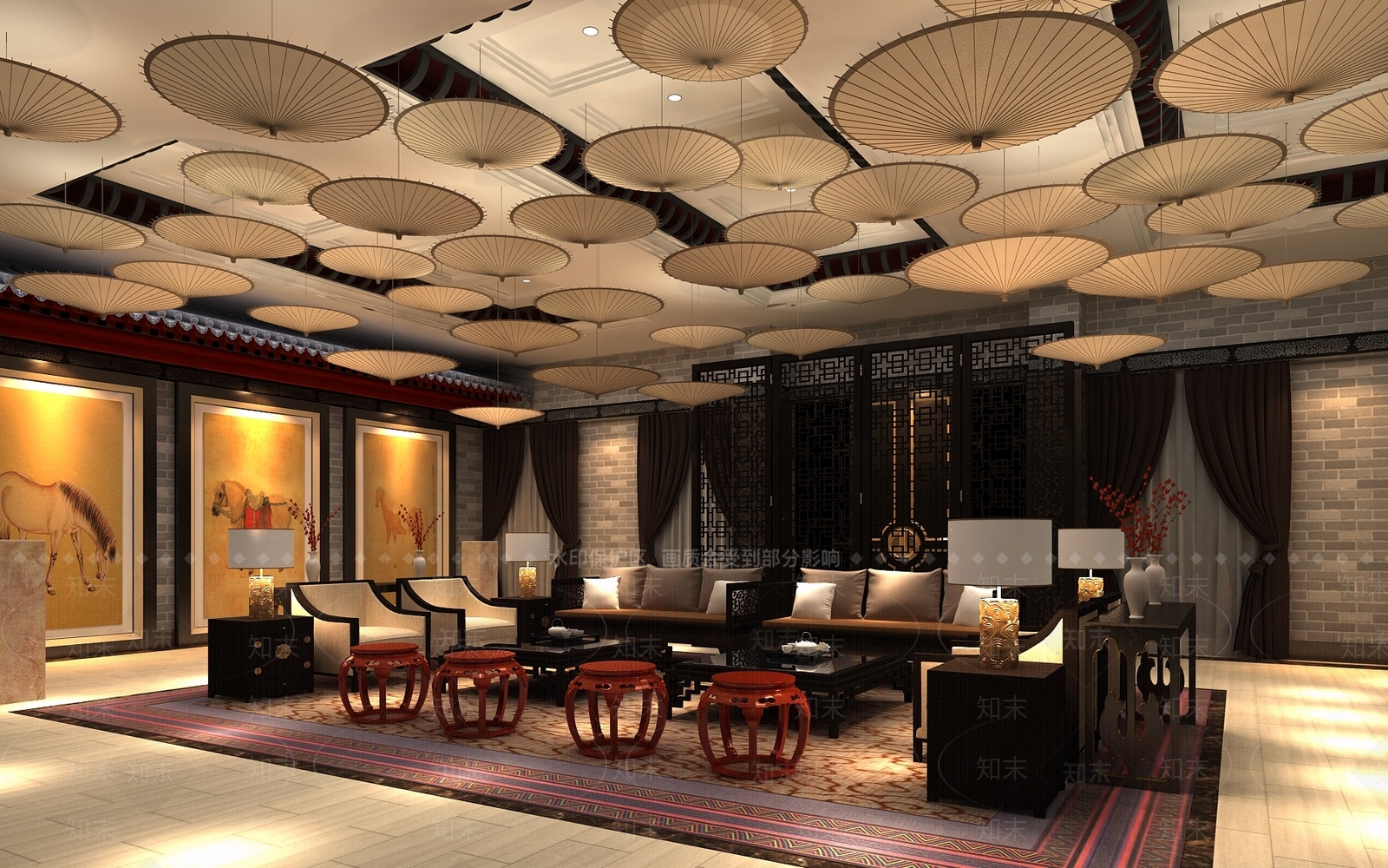 养生会所等待区3D模型下载【ID:1160128760】