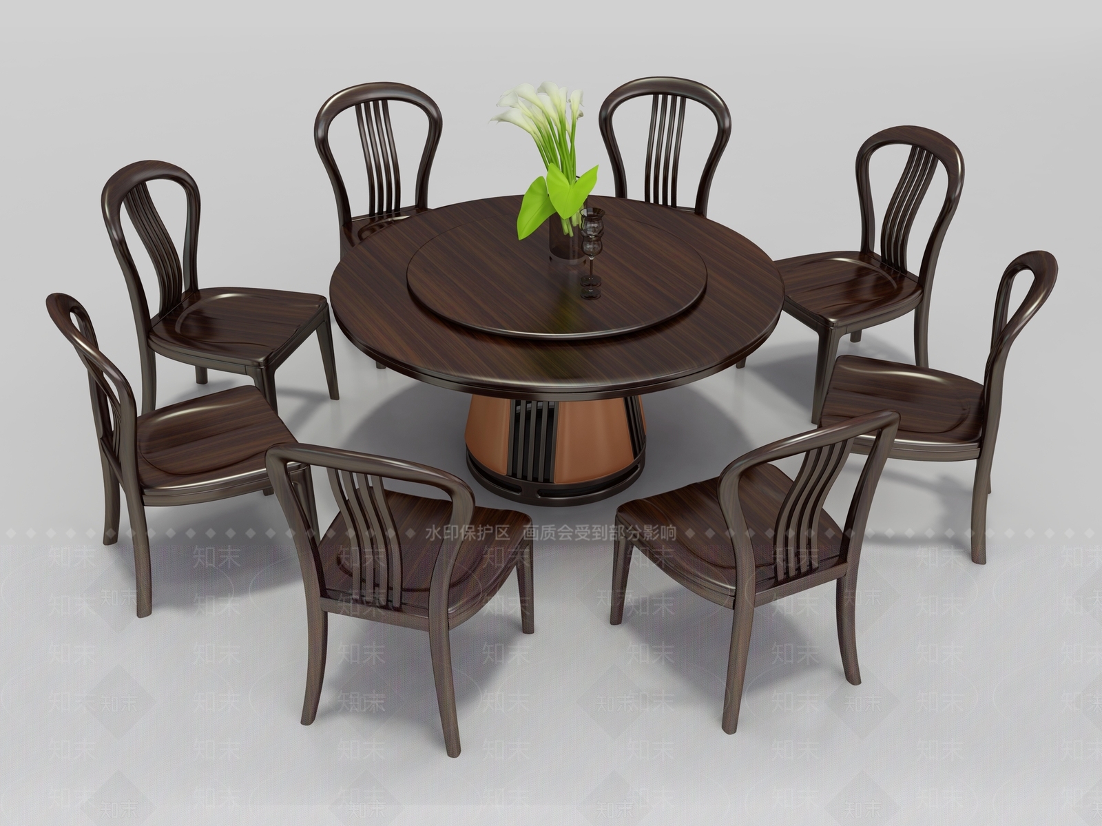 餐厅餐桌餐椅3D模型下载【ID:1160128548】