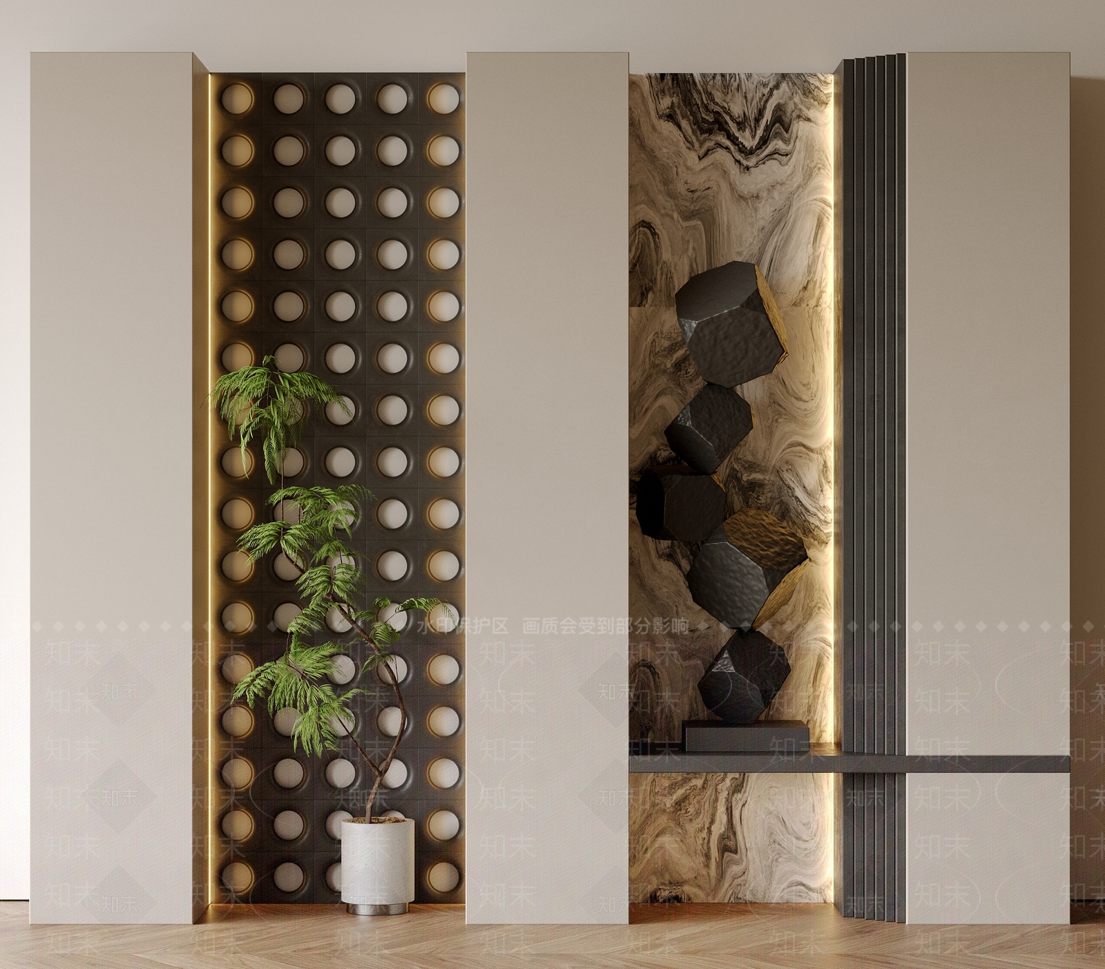 现代入户玄关柜3D模型下载【ID:1160129858】