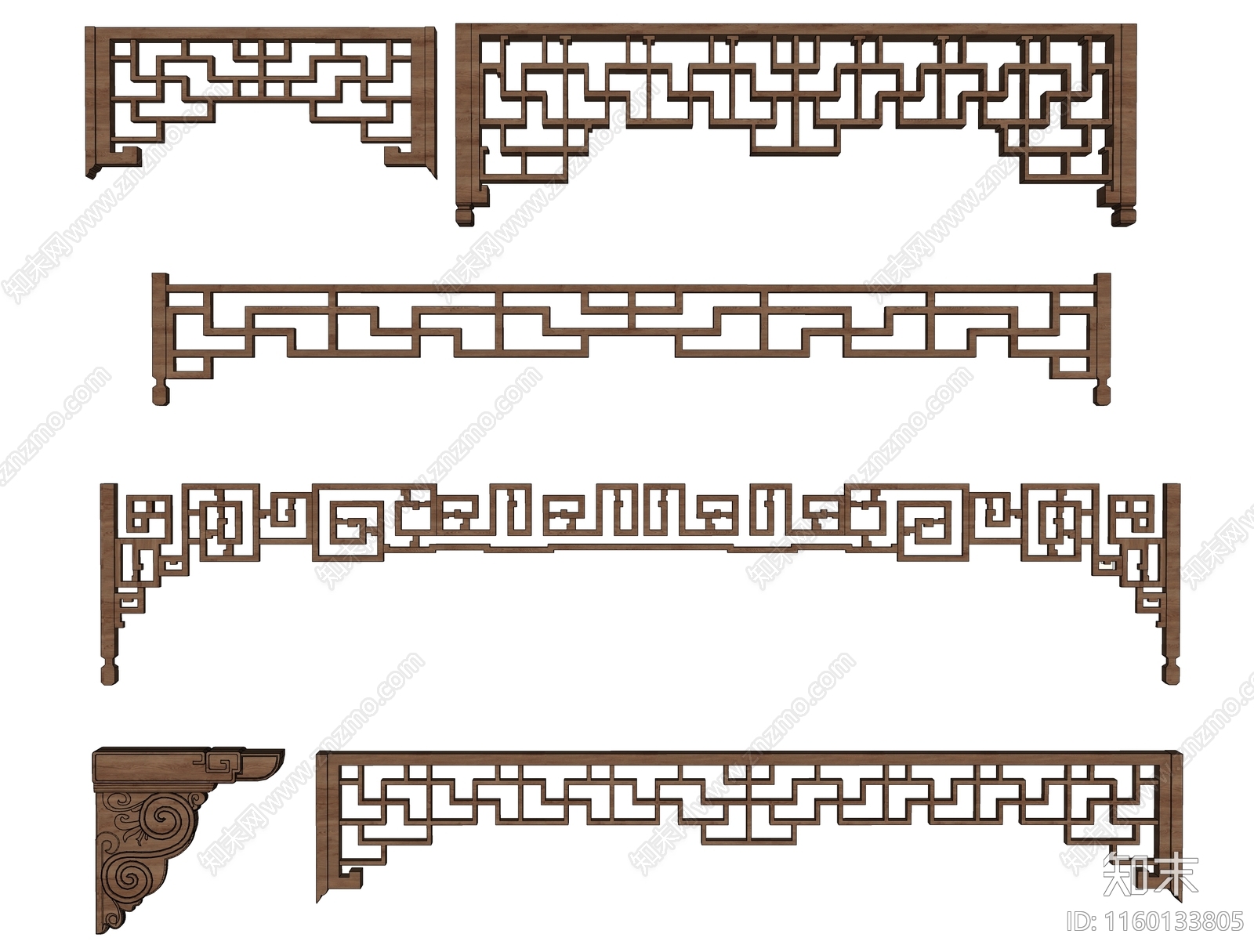 古建挂落SU模型下载【ID:1160133805】