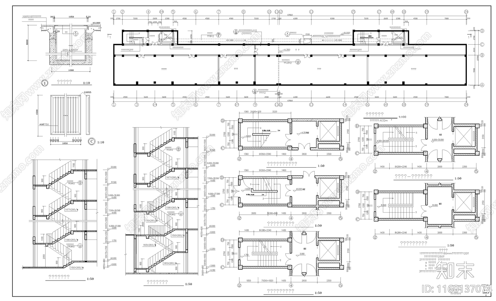 高层住宅楼建cad施工图下载【ID:1160137074】