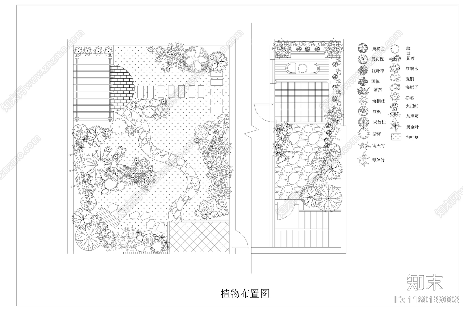 别墅庭cad施工图下载【ID:1160139008】