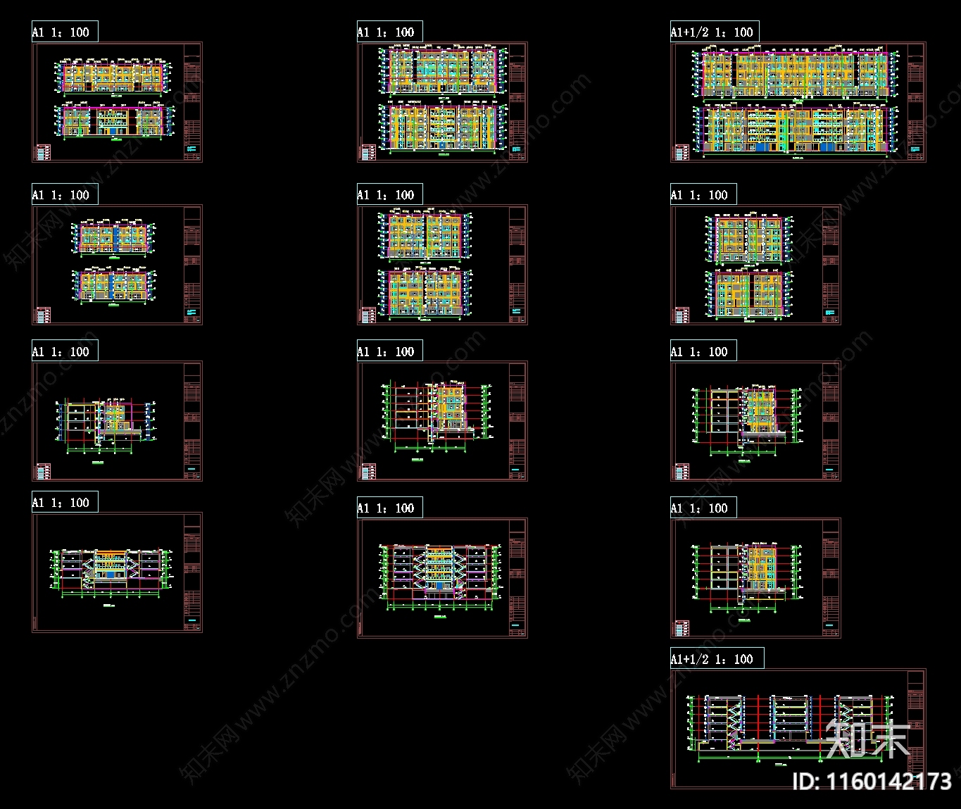 公共建筑立面cad施工图下载【ID:1160142173】