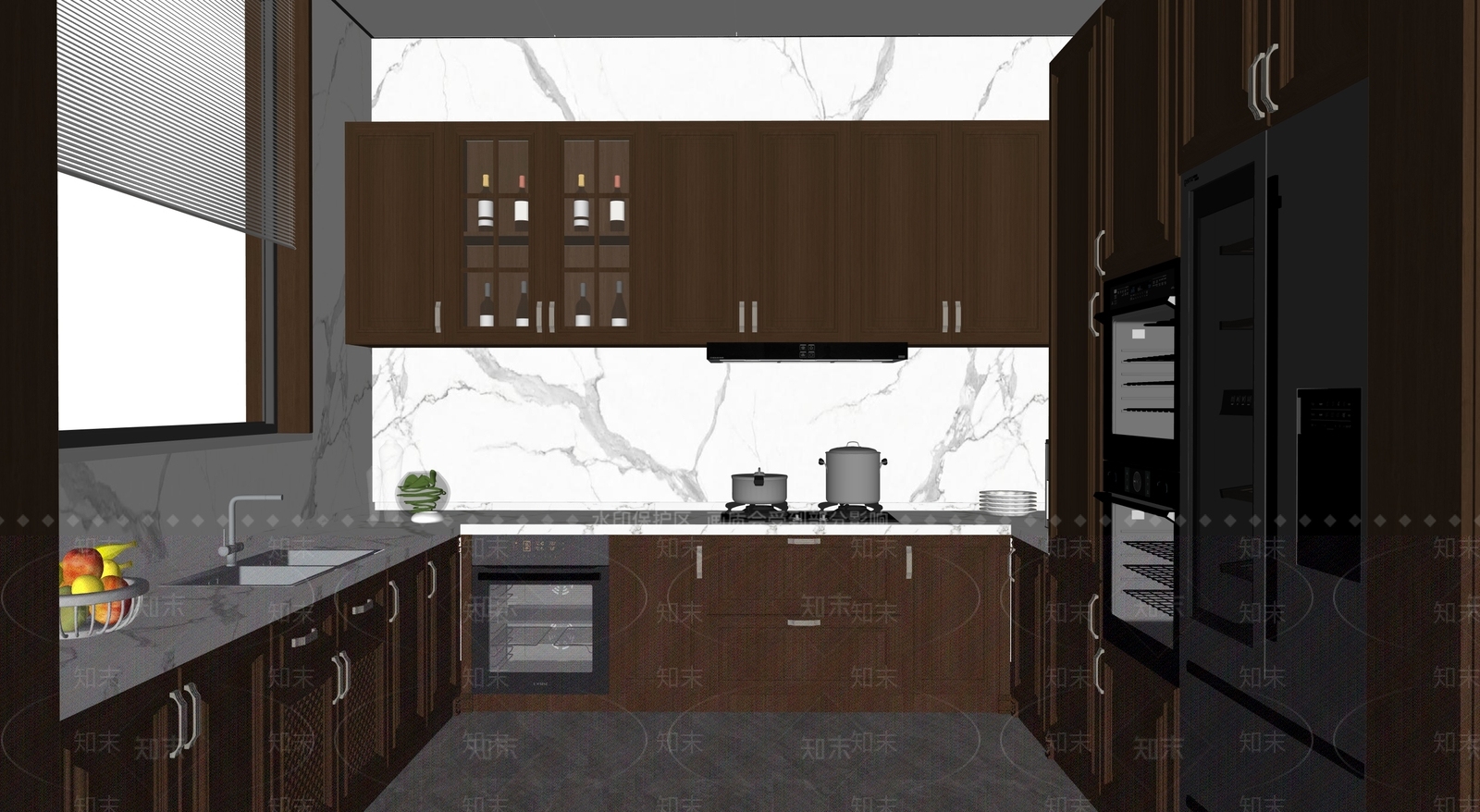 新中式厨房SU模型下载【ID:1160146025】