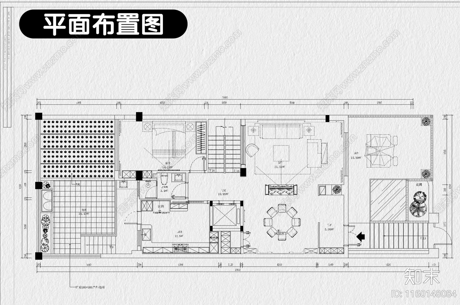 别墅室内装修设计平面布置图豪宅方案家装效果图施工图下载【ID:1160148084】