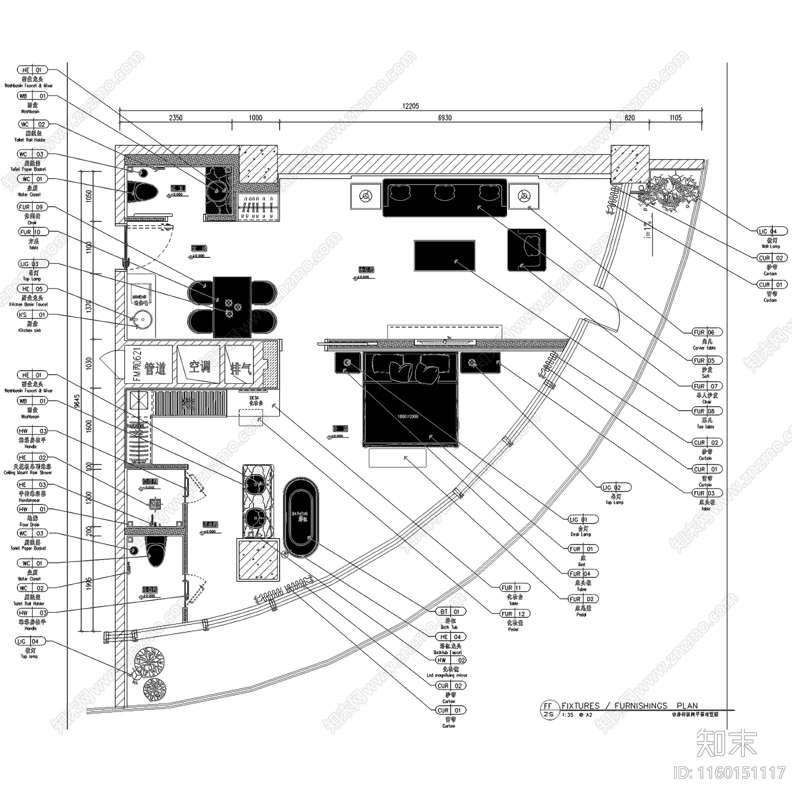 抚仙湖莎梅温德姆花园酒店客房大床房双床房套房样板间室内工装CAcad施工图下载【ID:1160151117】