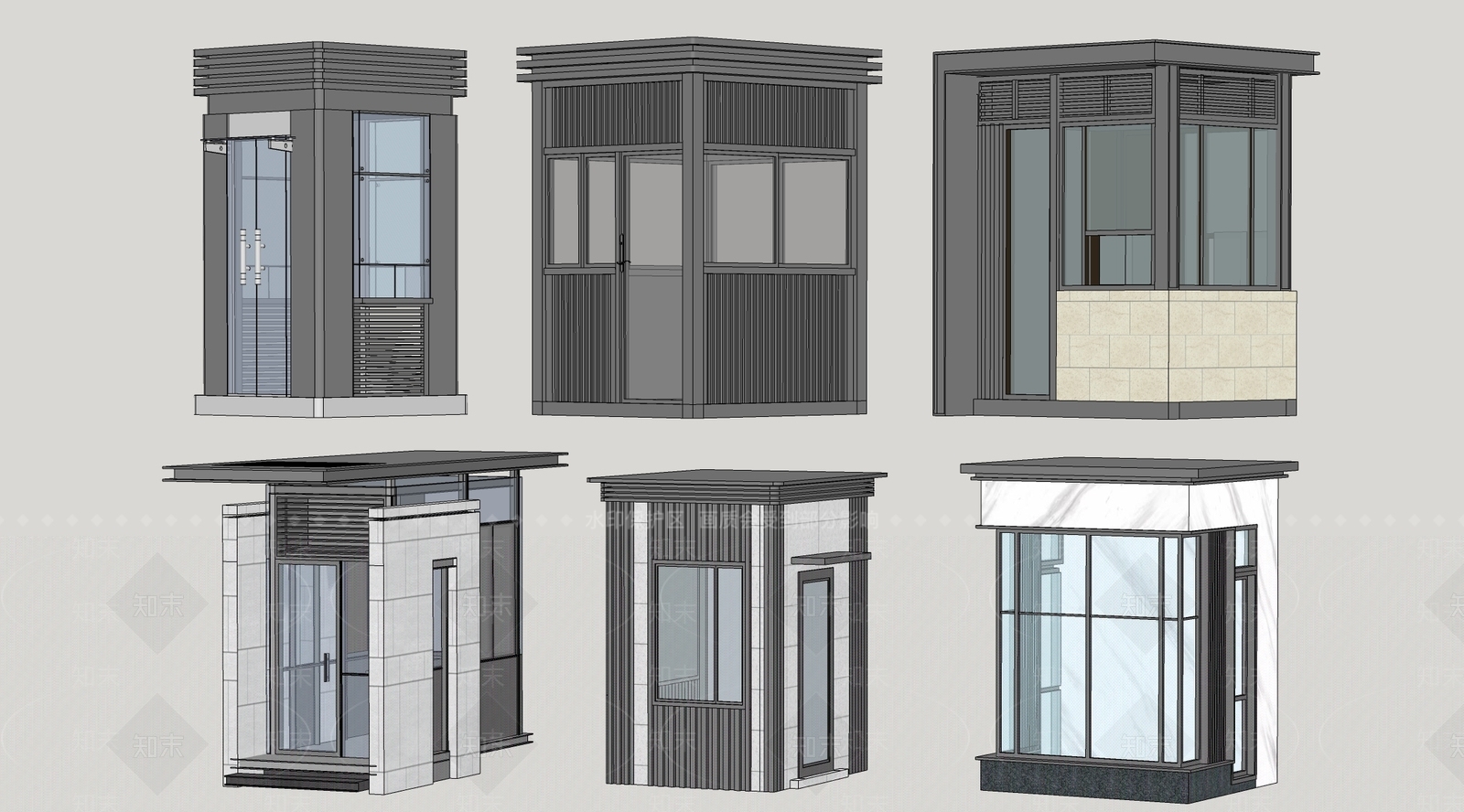 现代门卫岗亭SU模型下载【ID:1160153704】