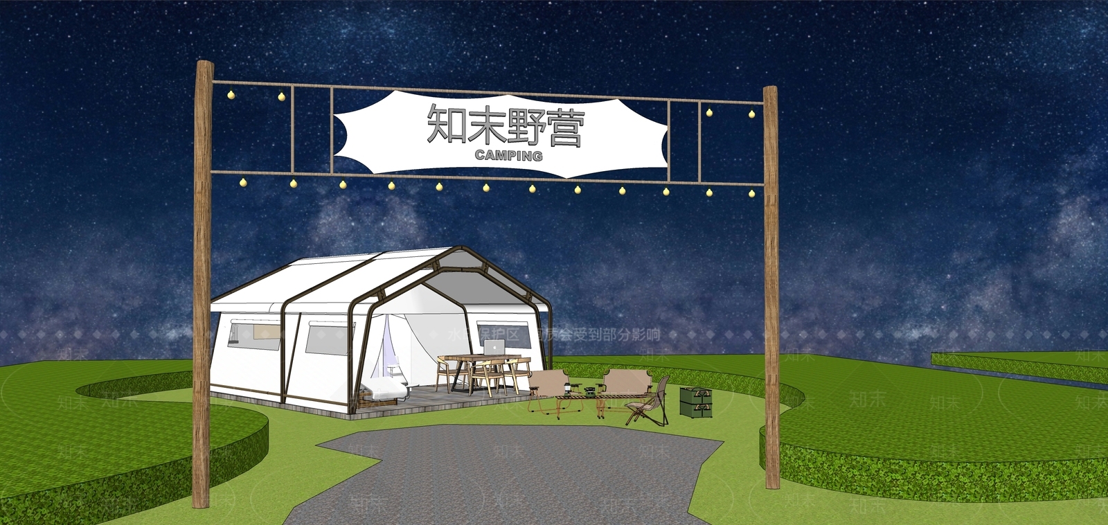 野营帐篷营地SU模型下载【ID:1160154716】