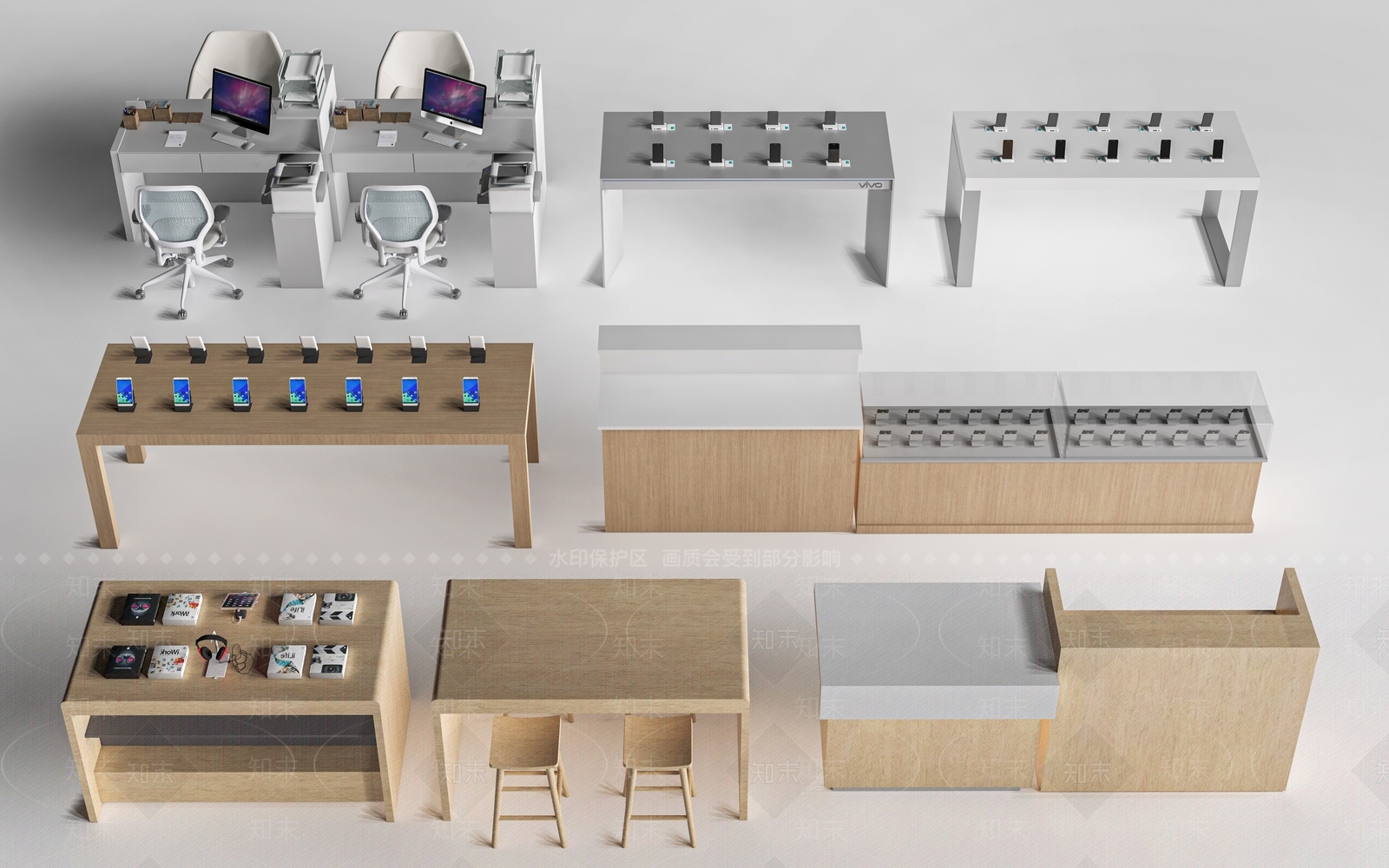 现代数码展示桌SU模型下载【ID:1160156624】