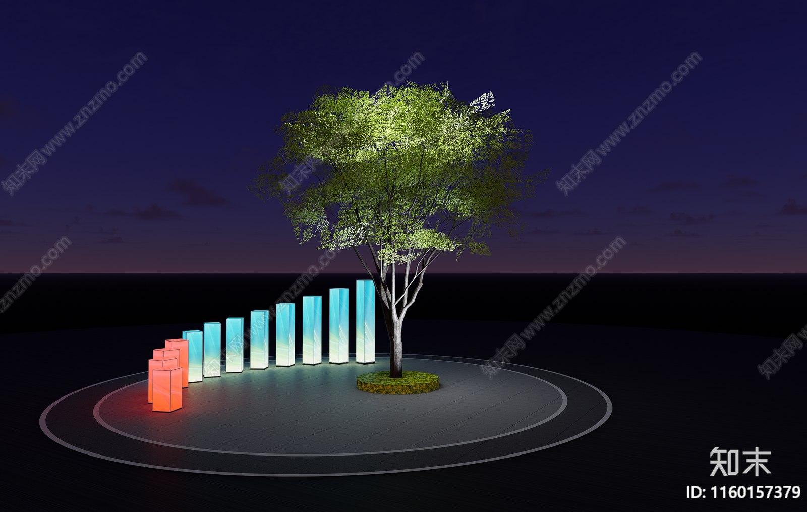 现代3d乔木SU模型下载【ID:1160157379】