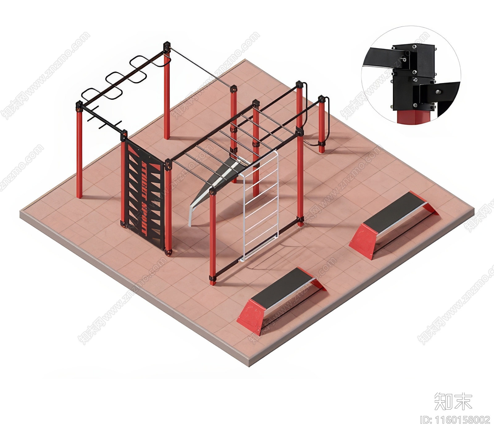 户外健身器材3D模型下载【ID:1160158002】