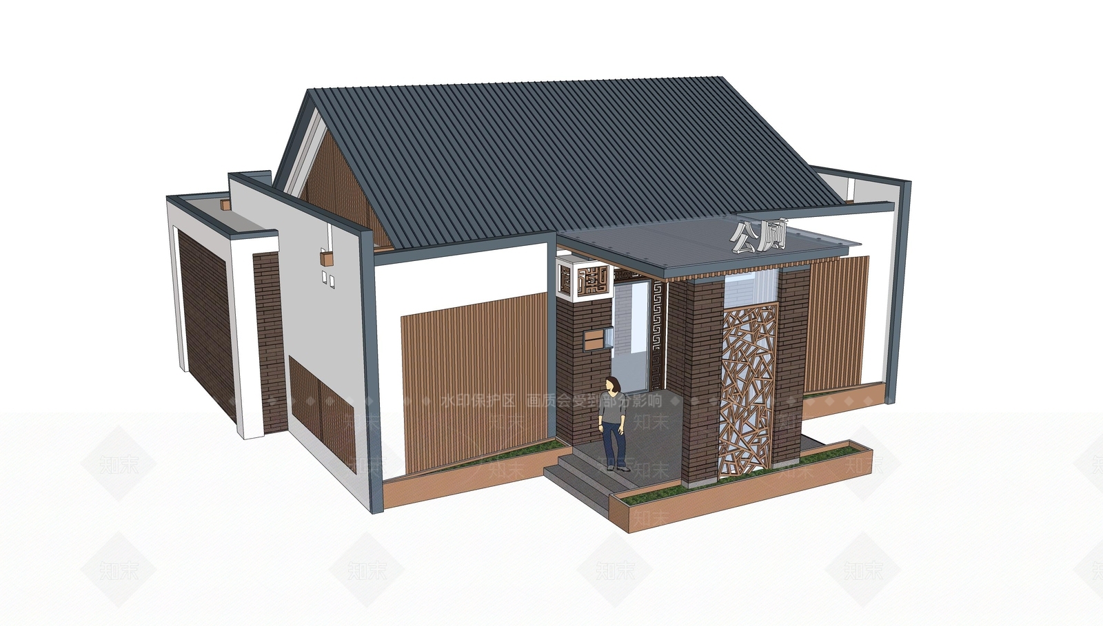 新中式厕所SU模型下载【ID:1160159687】