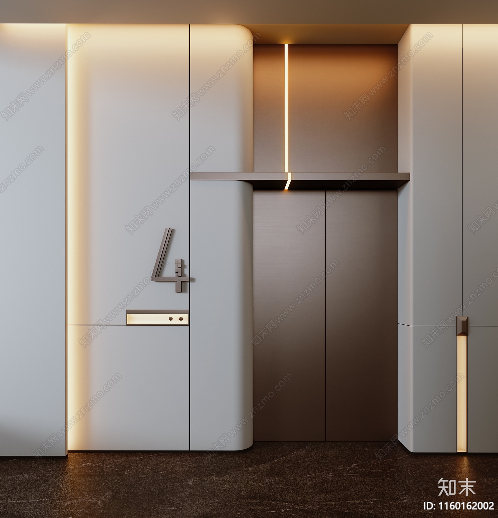 现代电梯厅SU模型下载【ID:1160162002】