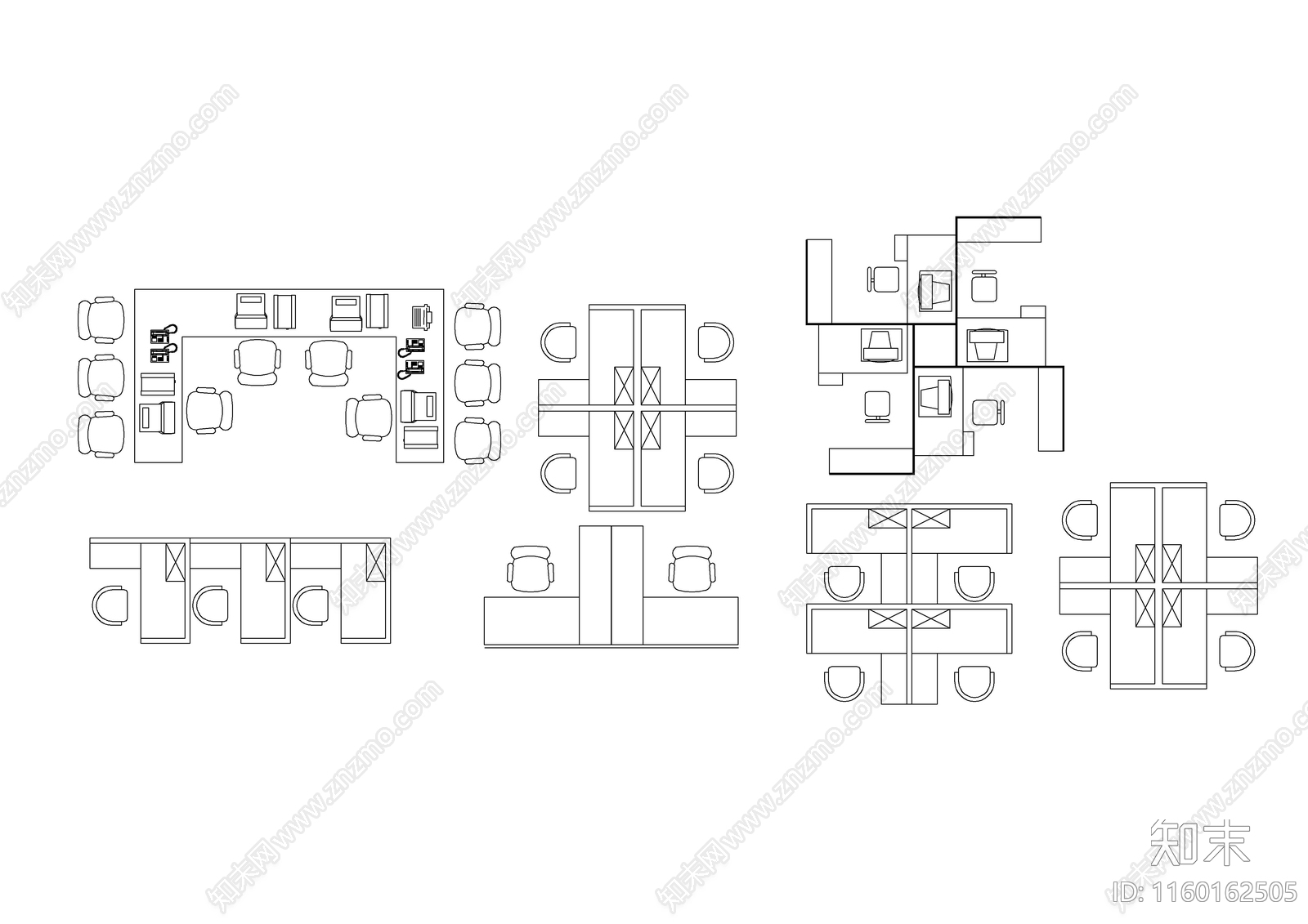 平面家具cad施工图下载【ID:1160162505】