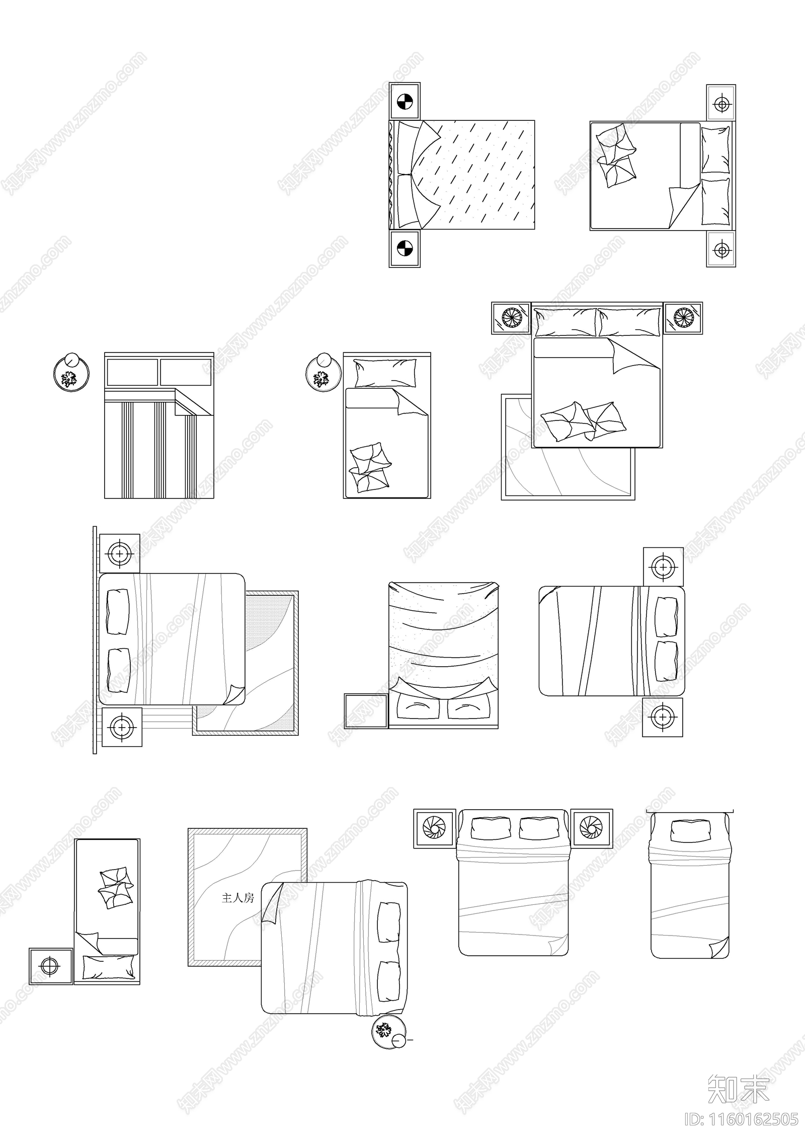 平面家具cad施工图下载【ID:1160162505】