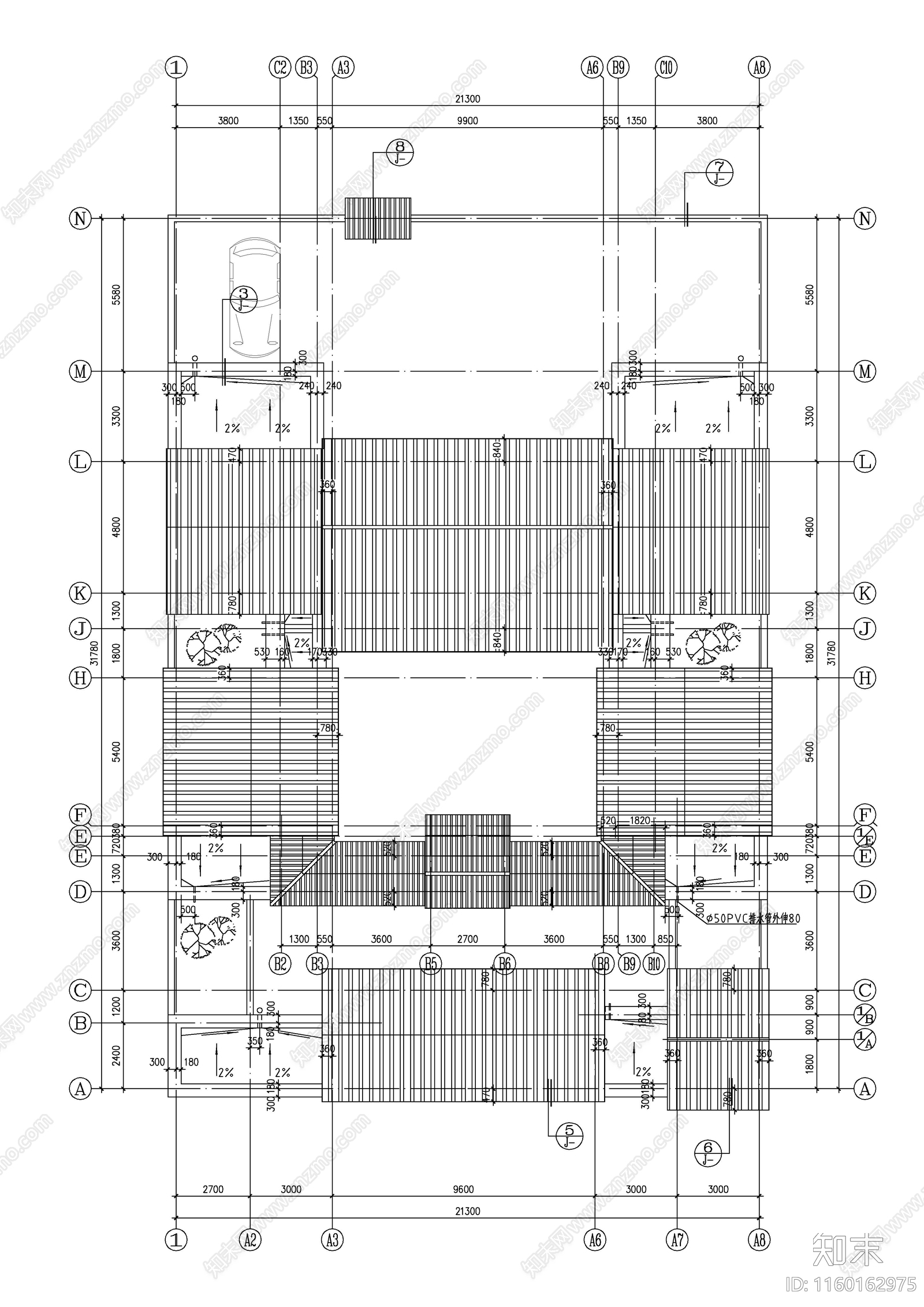 四合院住宅cad施工图下载【ID:1160162975】