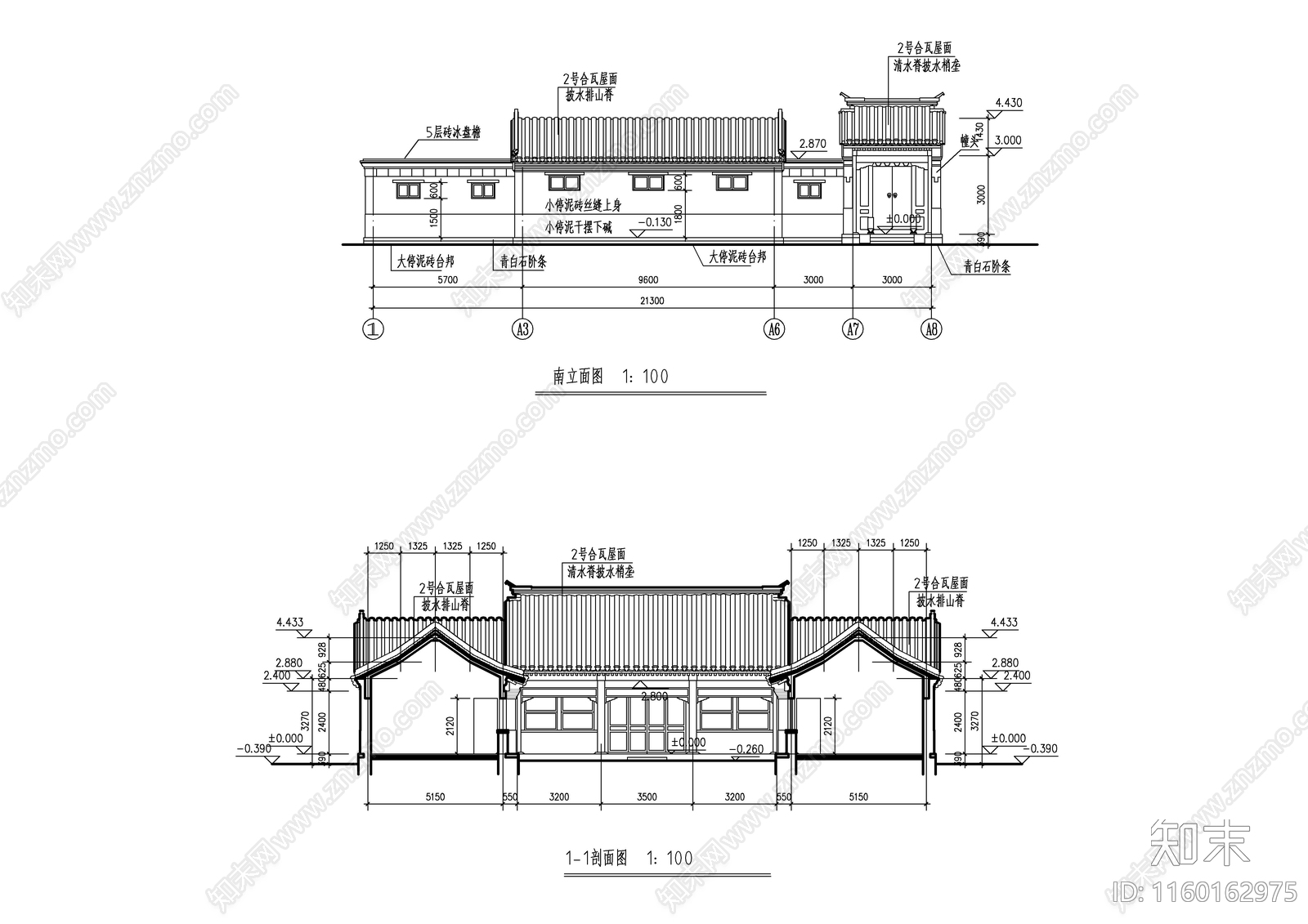 四合院住宅cad施工图下载【ID:1160162975】