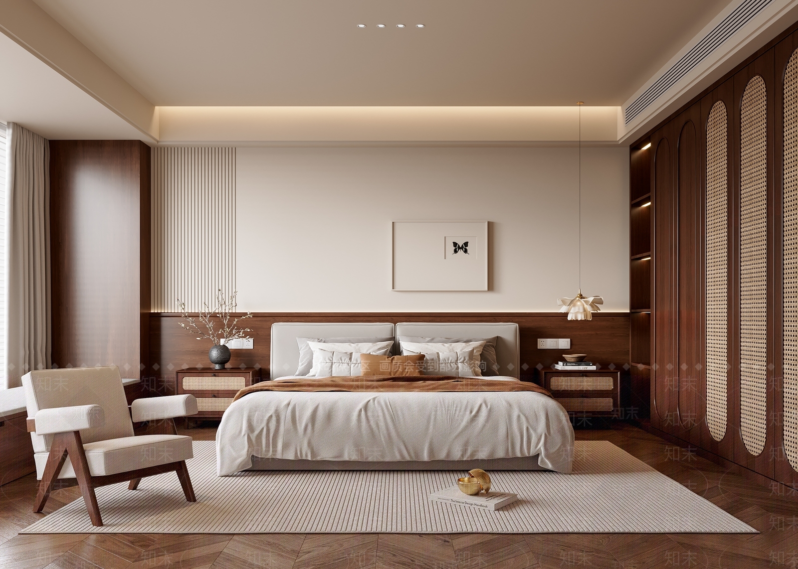 现代中古风卧室3D模型下载【ID:1160163121】