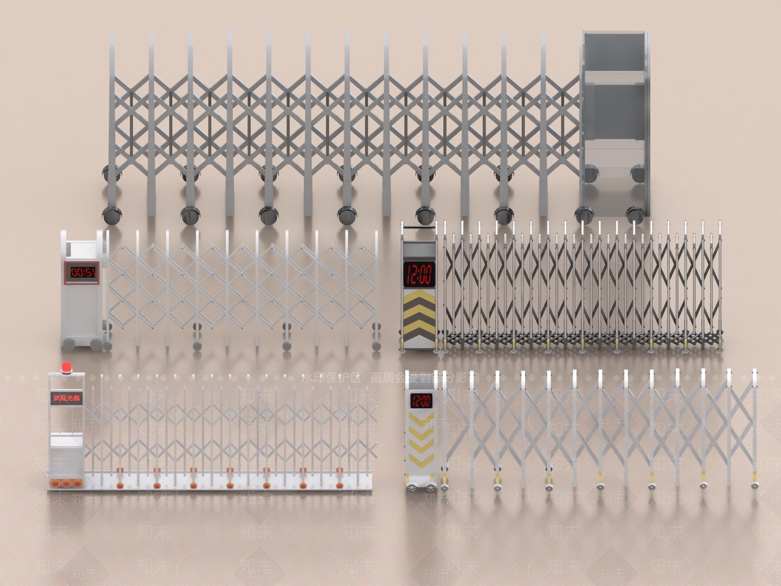电动伸缩门3D模型下载【ID:1160164341】