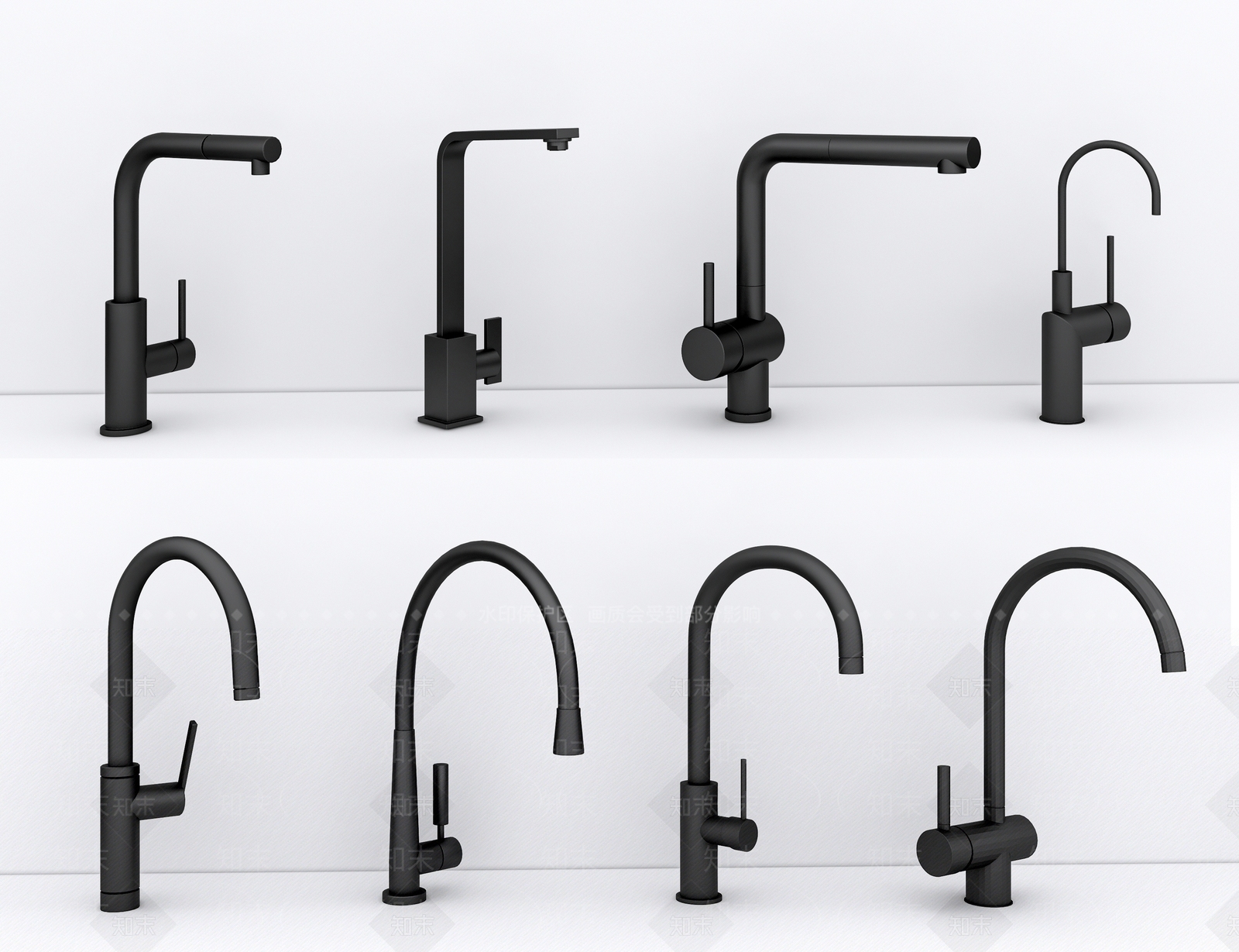 现代水龙头组合3D模型下载【ID:1160165234】