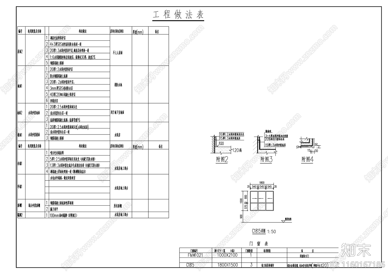 消防水泵房建cad施工图下载【ID:1160167186】