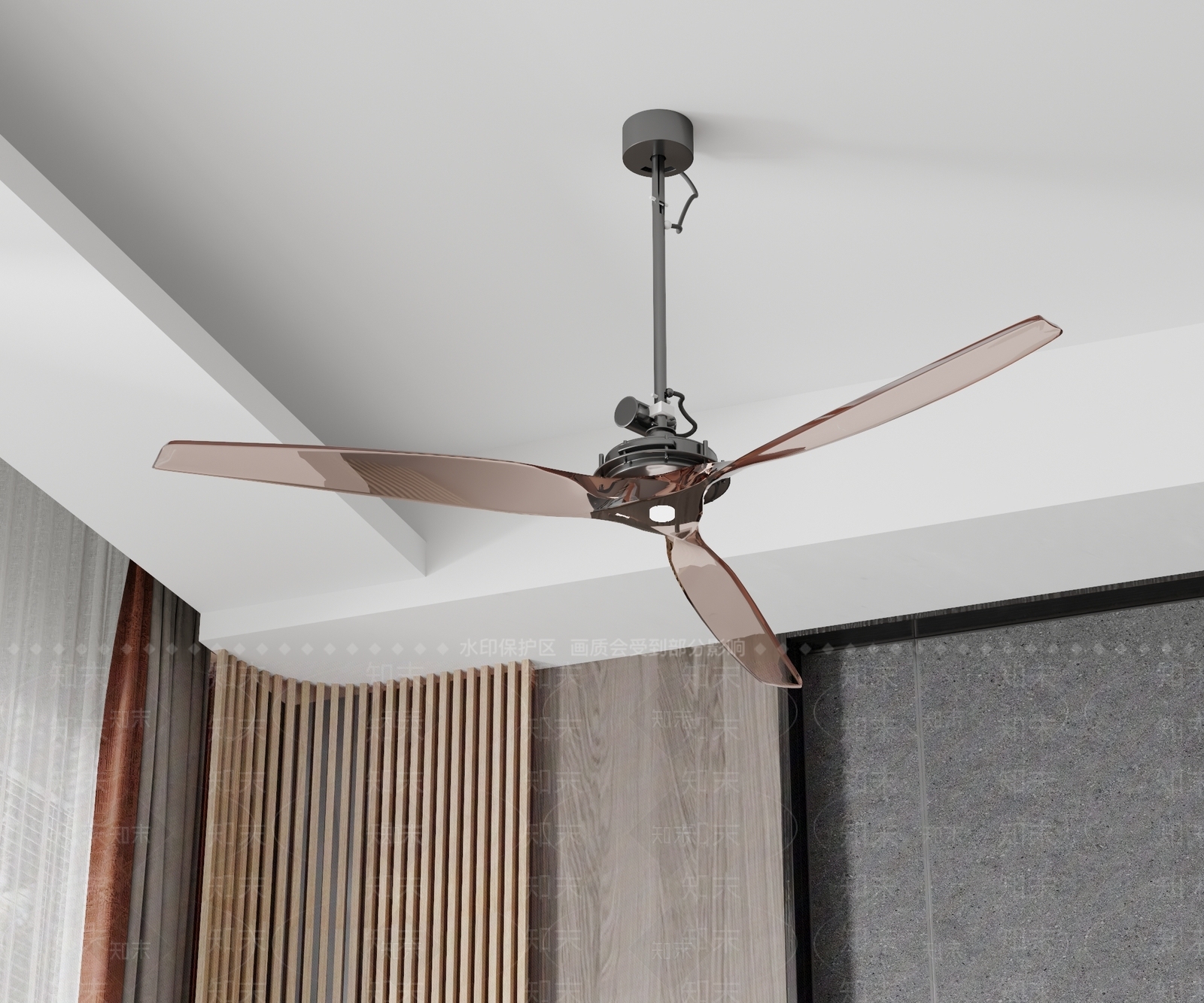 现代风扇吊灯SU模型下载【ID:1160167724】