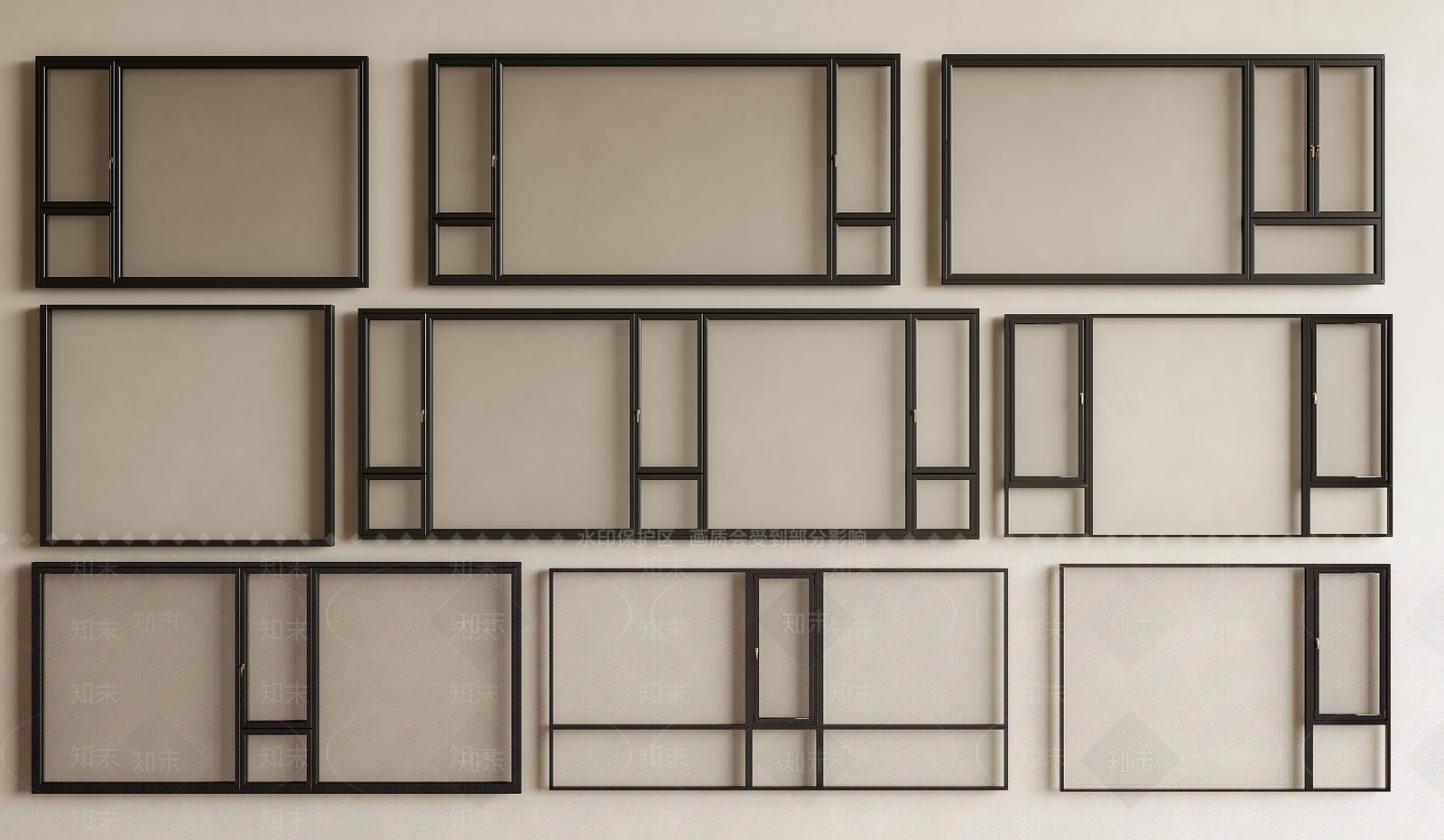 现代落地窗3D模型下载【ID:1160177094】