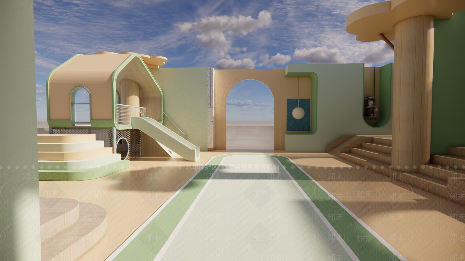 架空层儿童区SU模型下载【ID:1160273865】