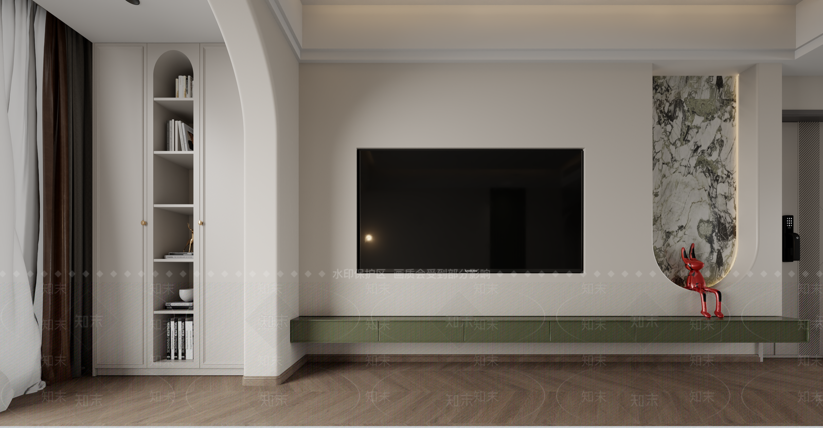 清新法式电视背景墙3D模型下载【ID:1160181170】_知末3d模型网