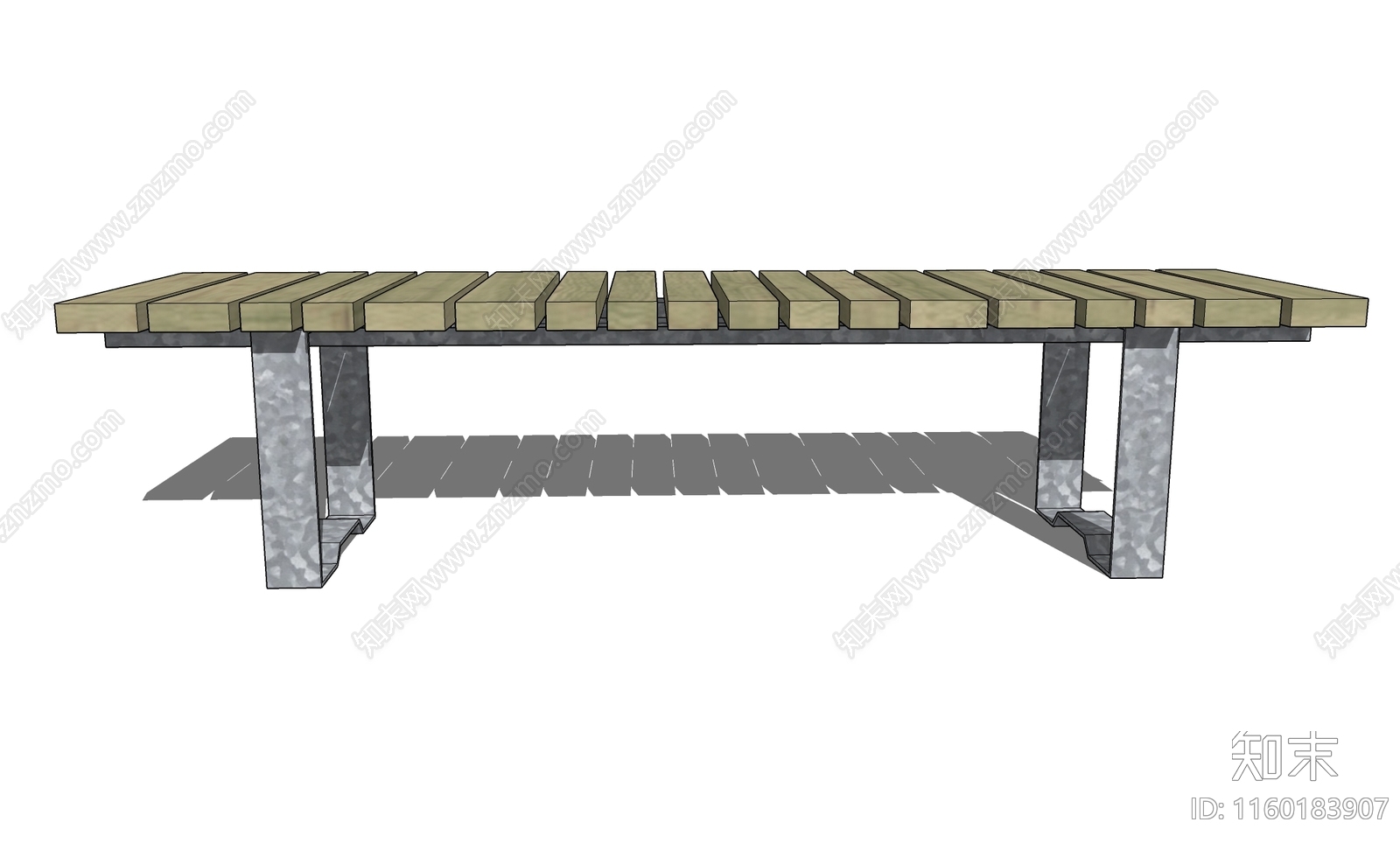 景观长条坐凳SU模型下载【ID:1160183907】