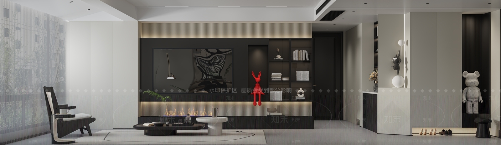 简约法式客餐厅3D模型下载【ID:1160199219】