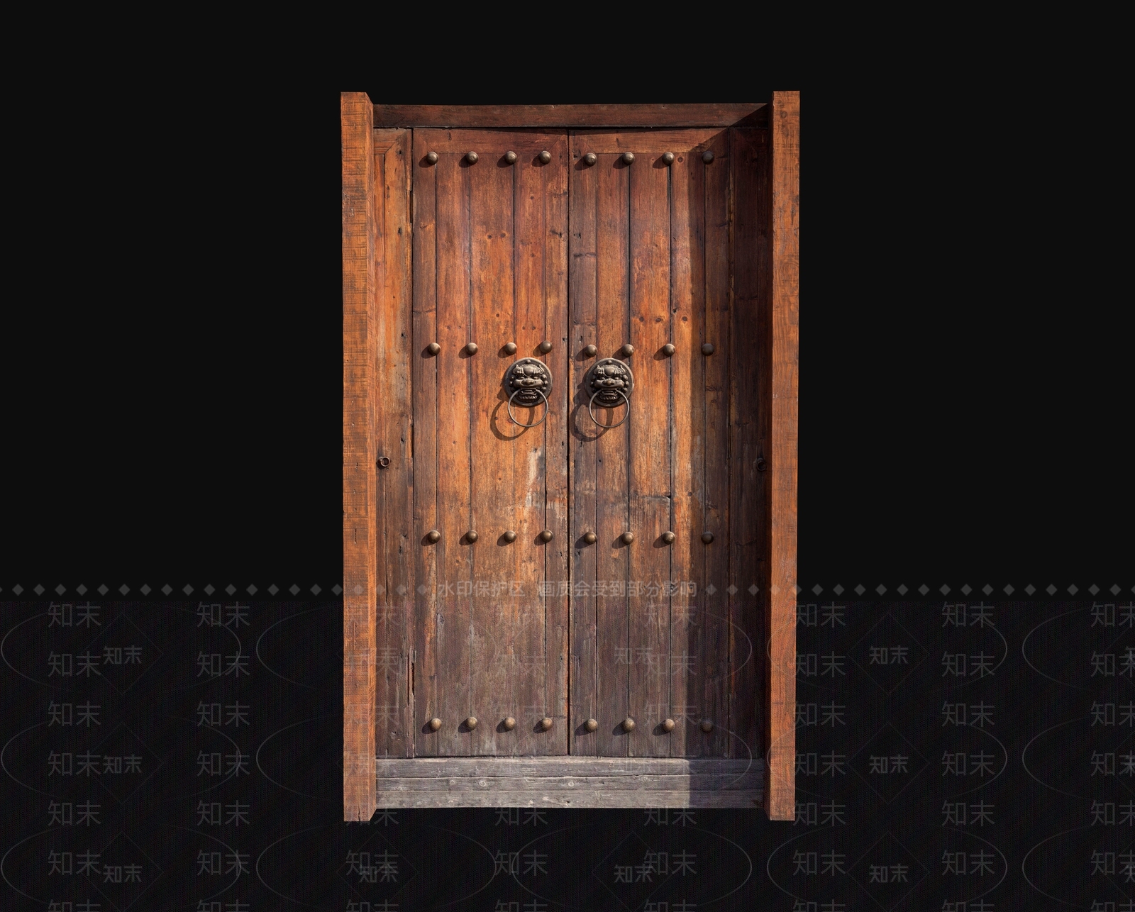 中式造型旧木门3D模型下载【ID:1160201240】