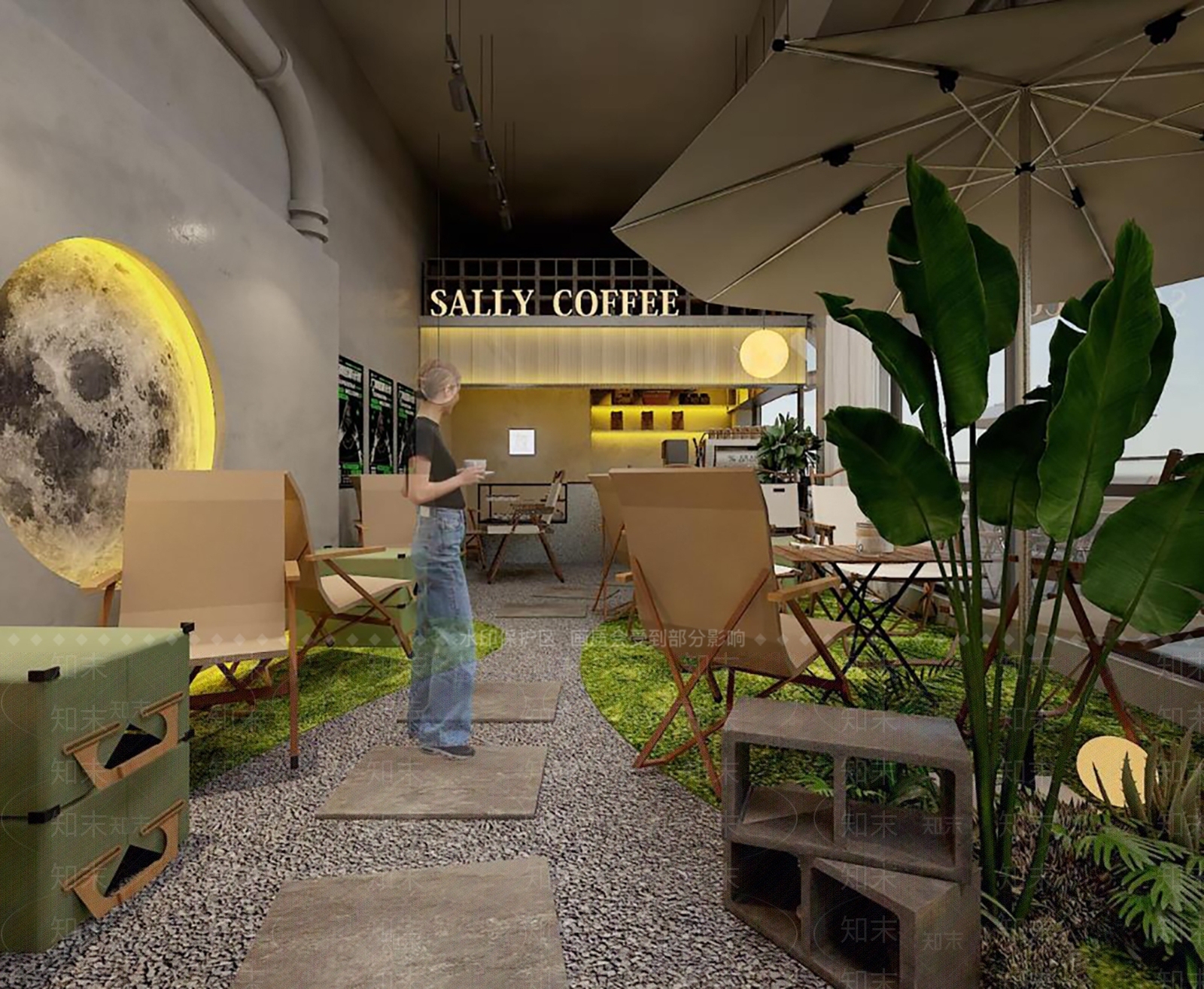 工业露营风咖啡店3D模型下载【ID:1160201733】