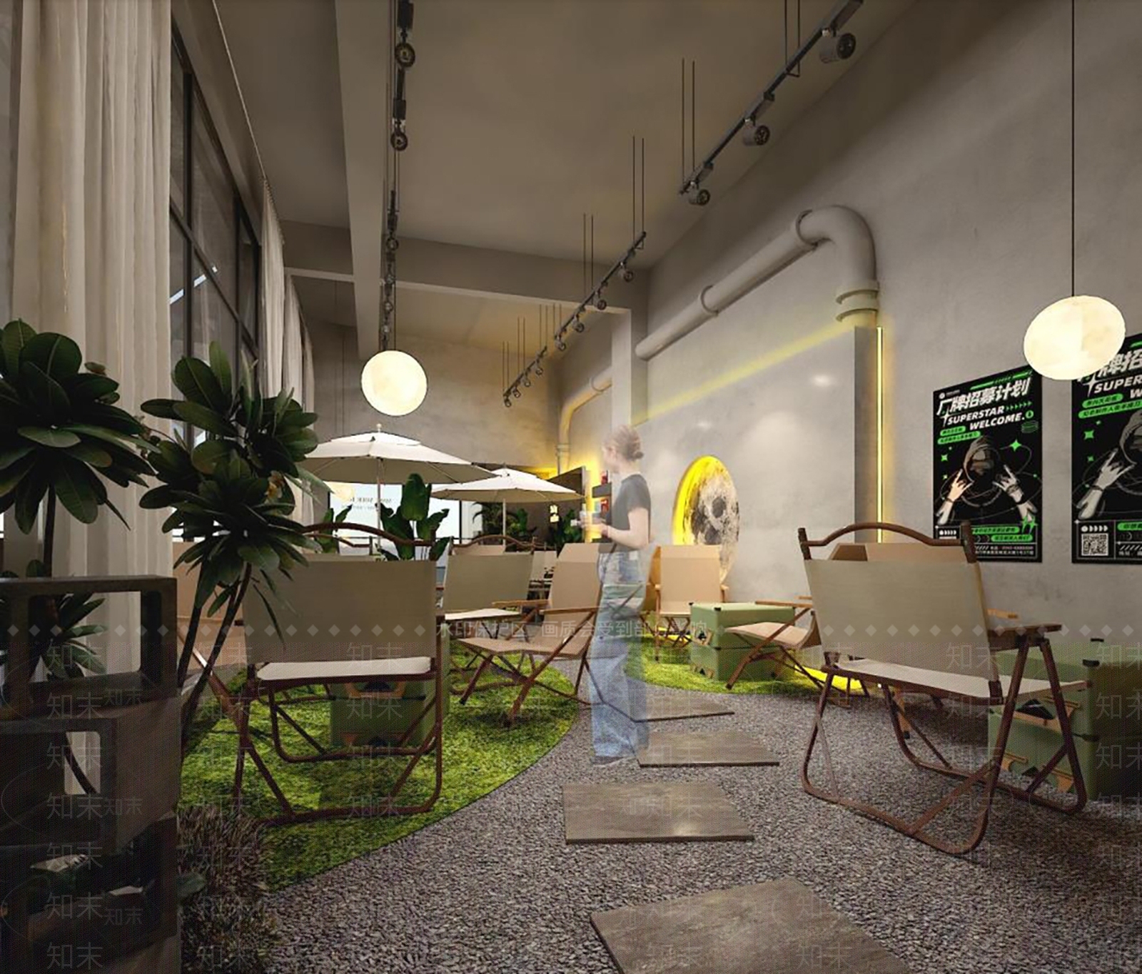 工业露营风咖啡店3D模型下载【ID:1160201733】