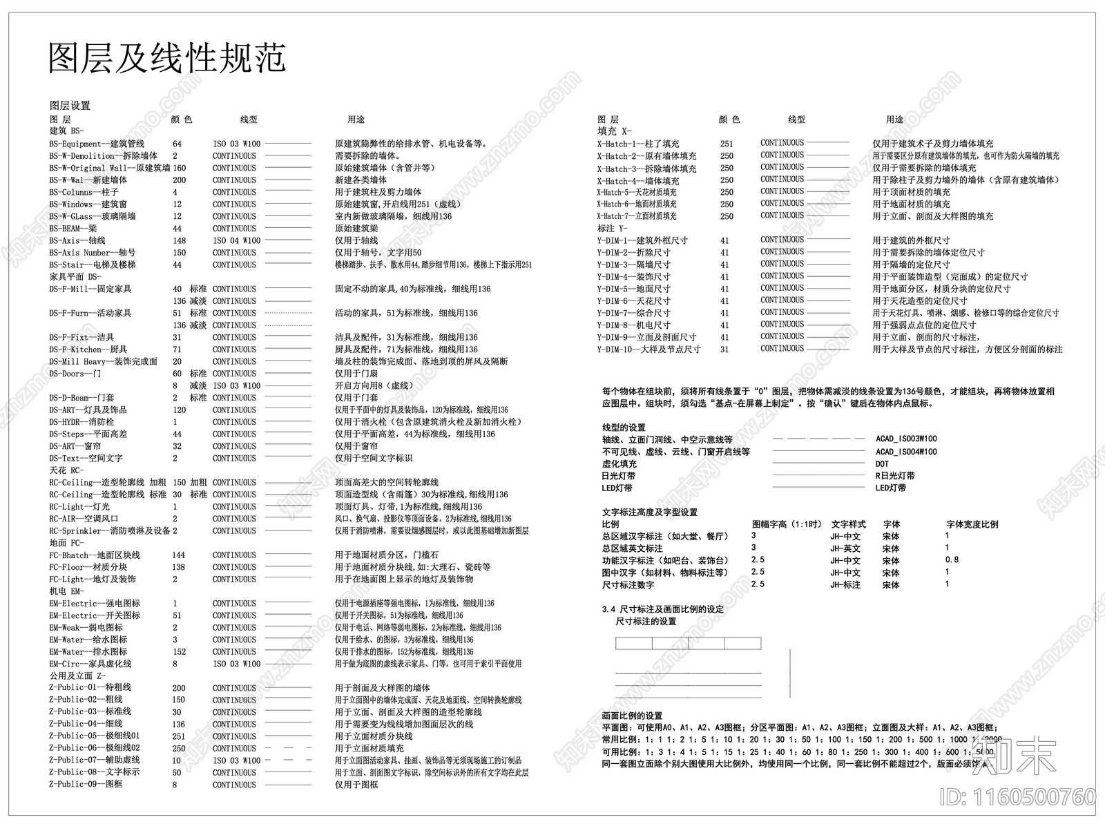 家装图层说明线型表图例施工图下载【ID:1160500760】