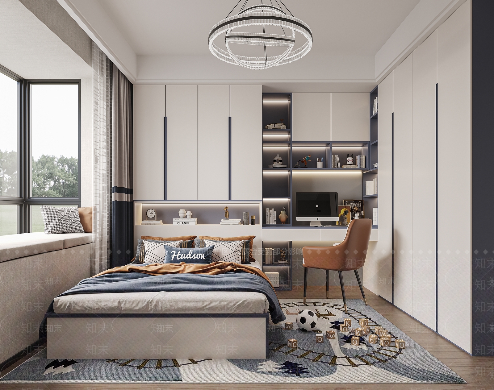 现代风格男孩房3D模型下载【ID:1160203085】