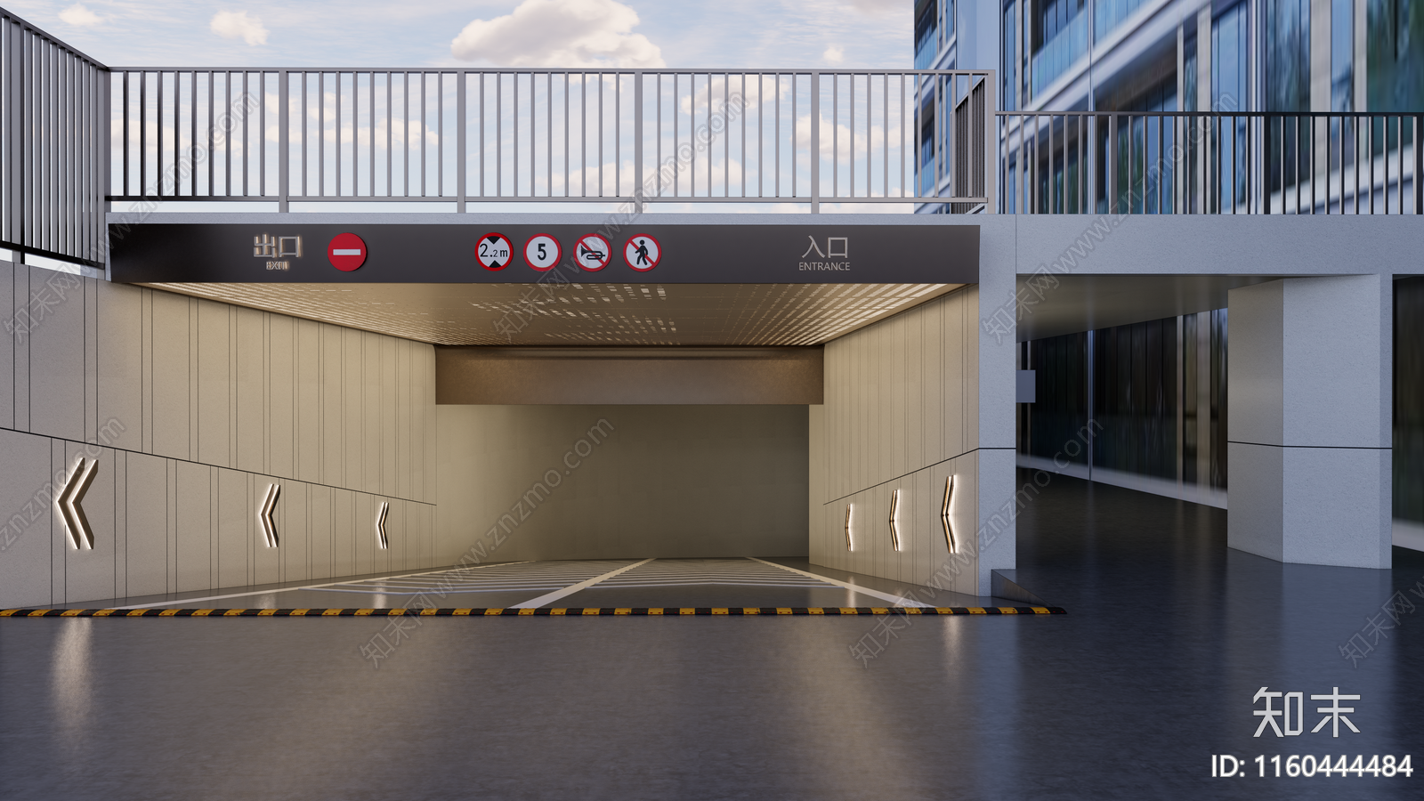 现代地下车库入口SU模型下载【ID:1160444484】