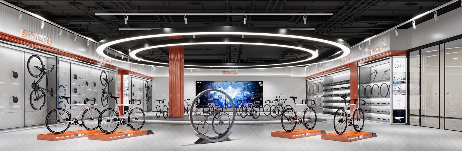 现代自行车展厅3D模型下载【ID:1160209671】