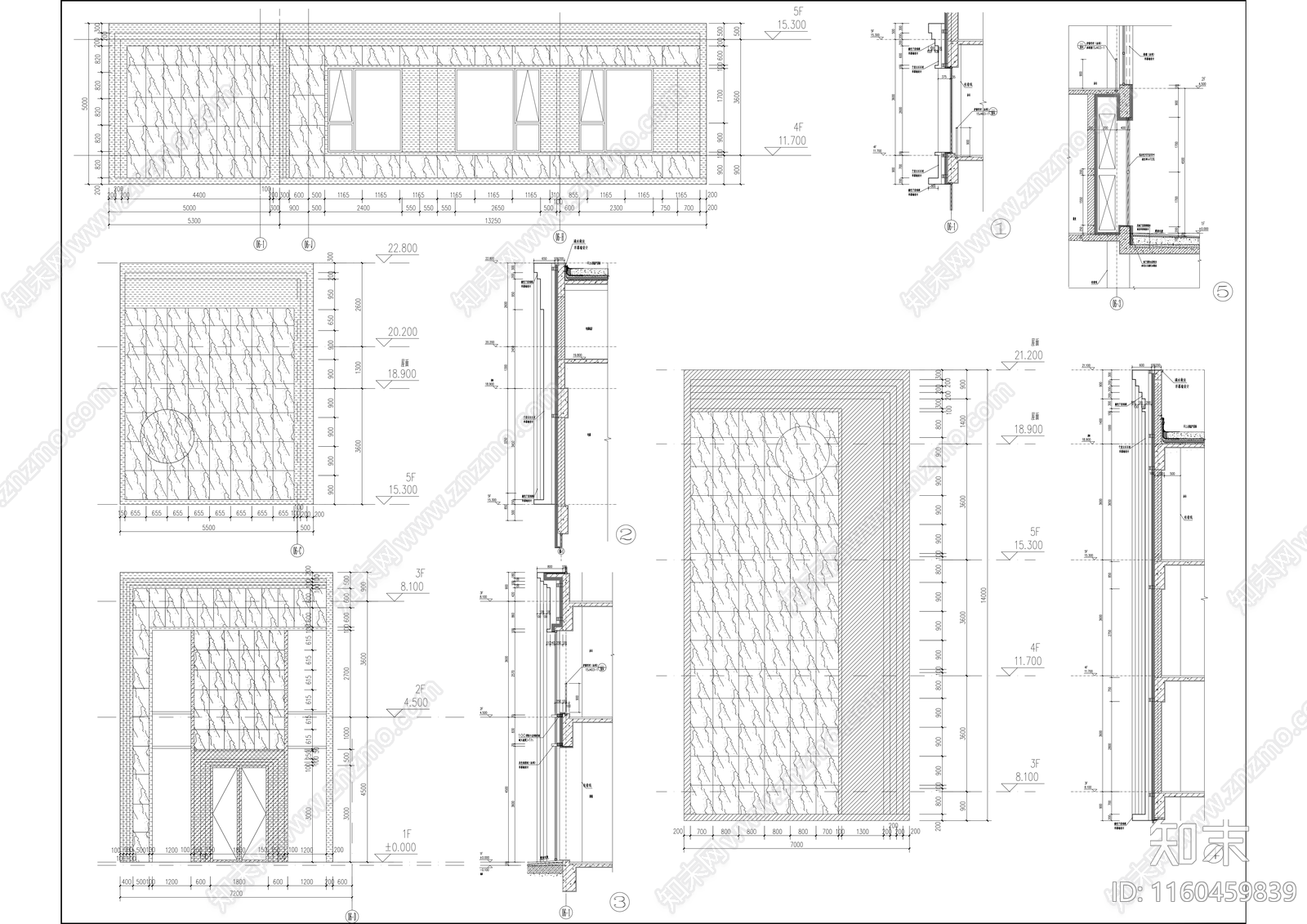 多层公寓式办公楼建筑cad施工图下载【ID:1160459839】