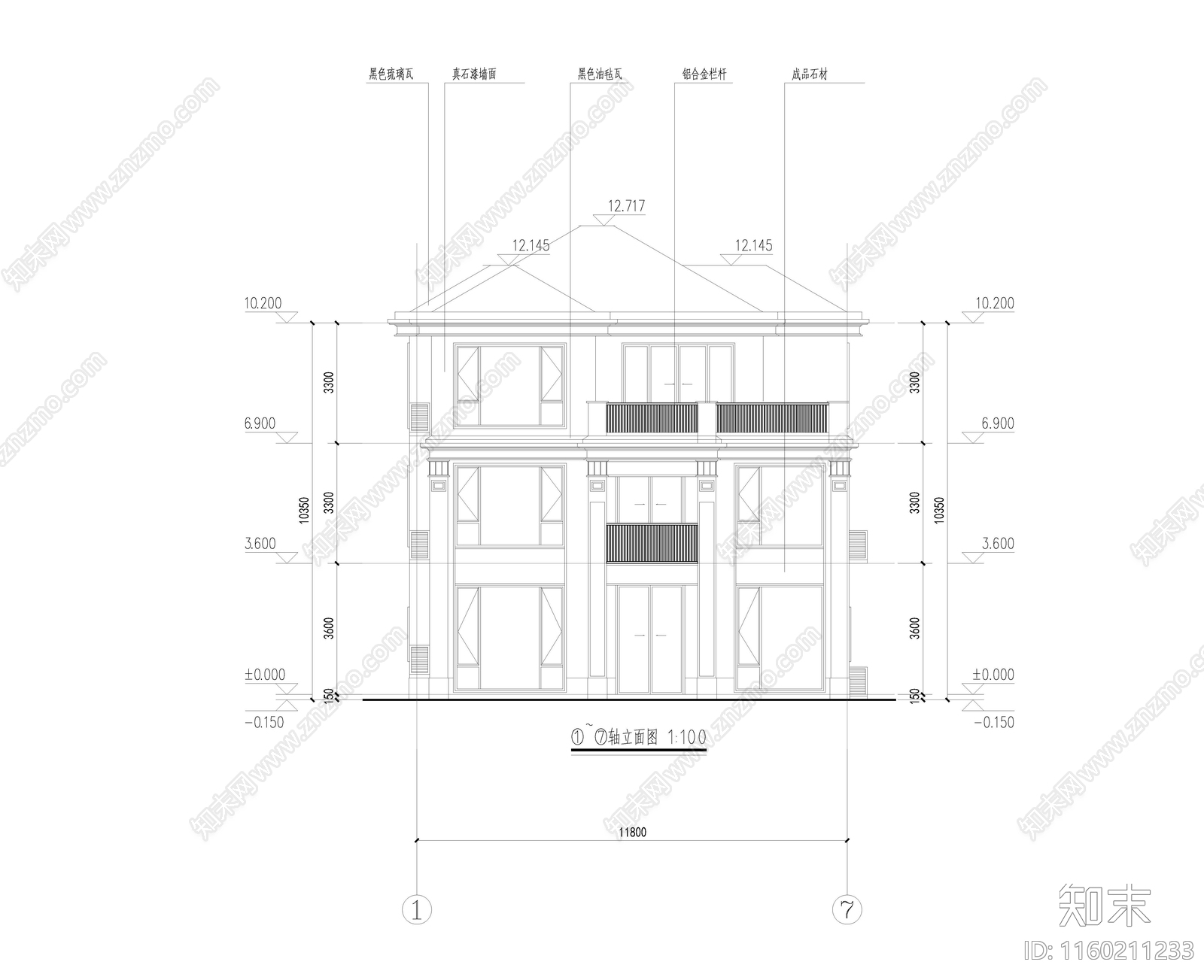 现代小别墅自建房施工图下载【ID:1160211233】