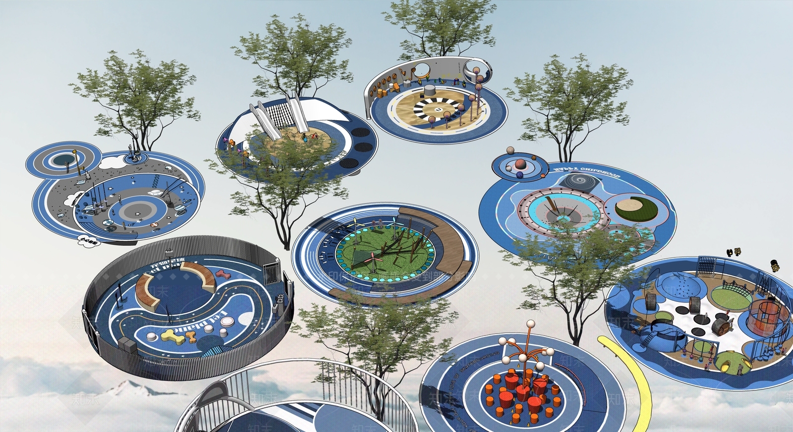圆形广场SU模型下载【ID:1160211311】