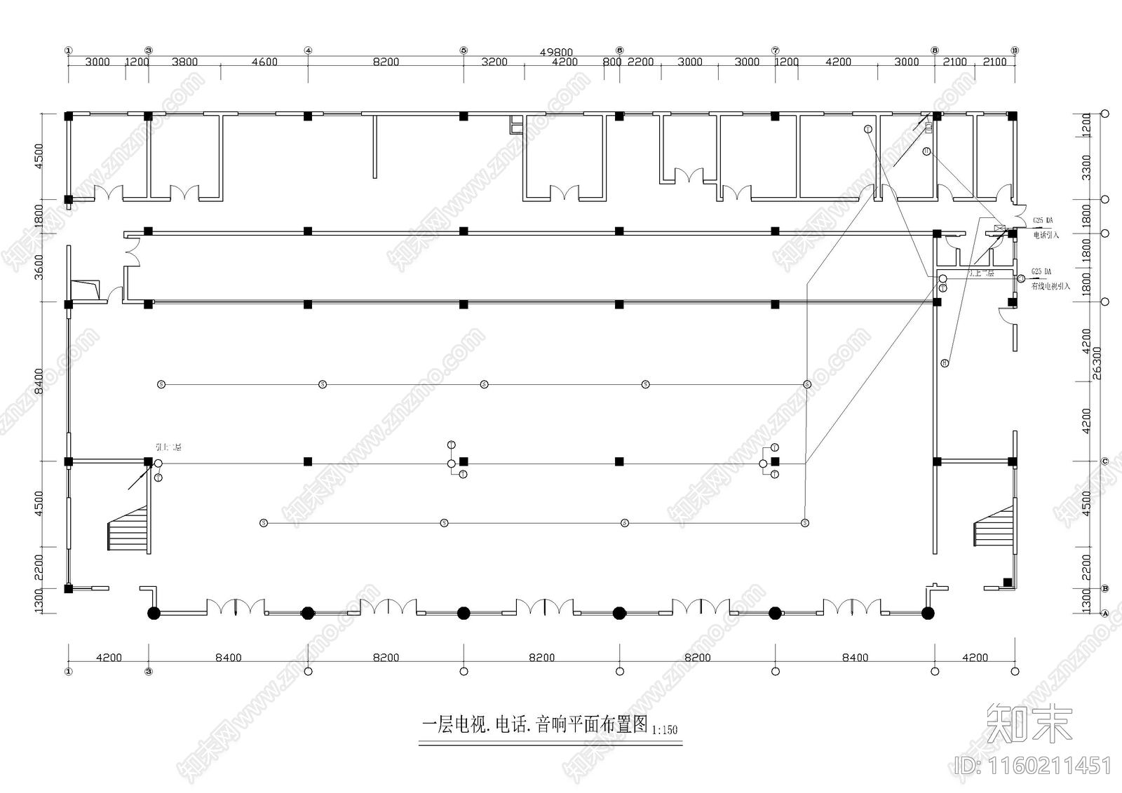 大学食堂电气消防cad施工图下载【ID:1160211451】