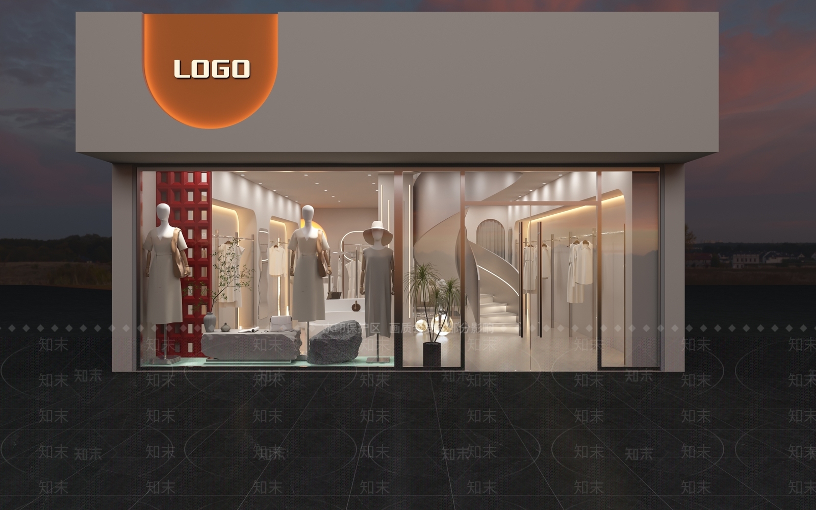 现代服装店3D模型下载【ID:1160211512】