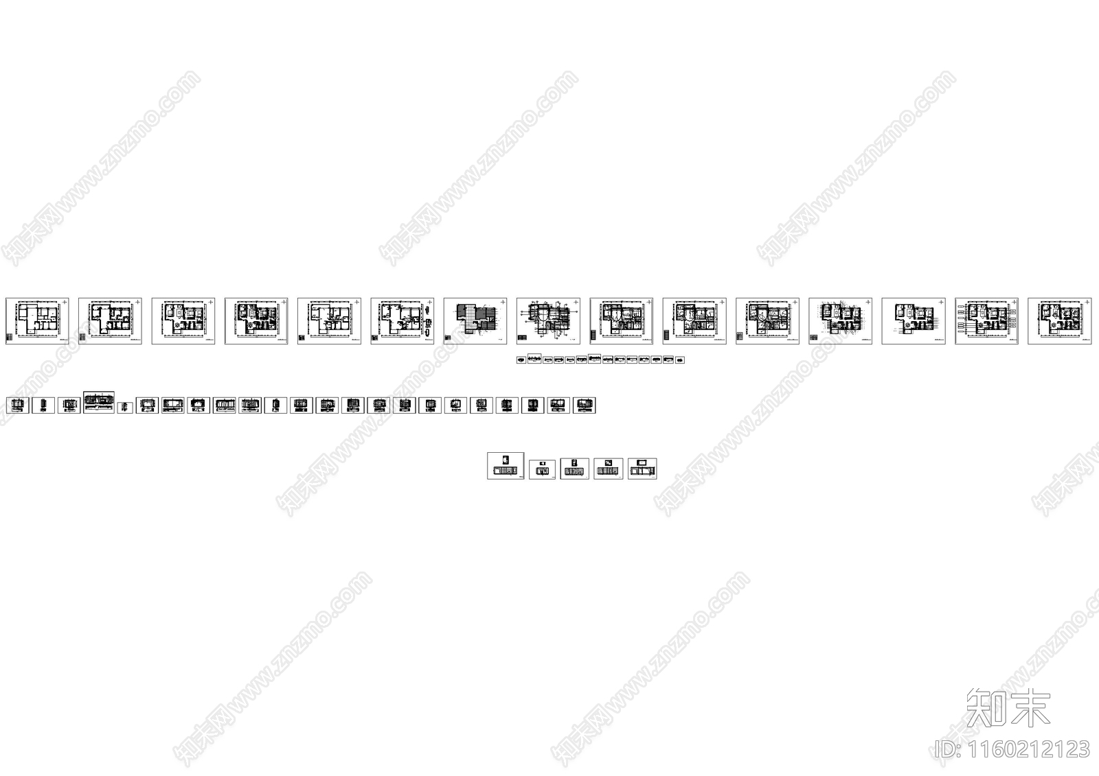 190平极简风格家装室cad施工图下载【ID:1160212123】