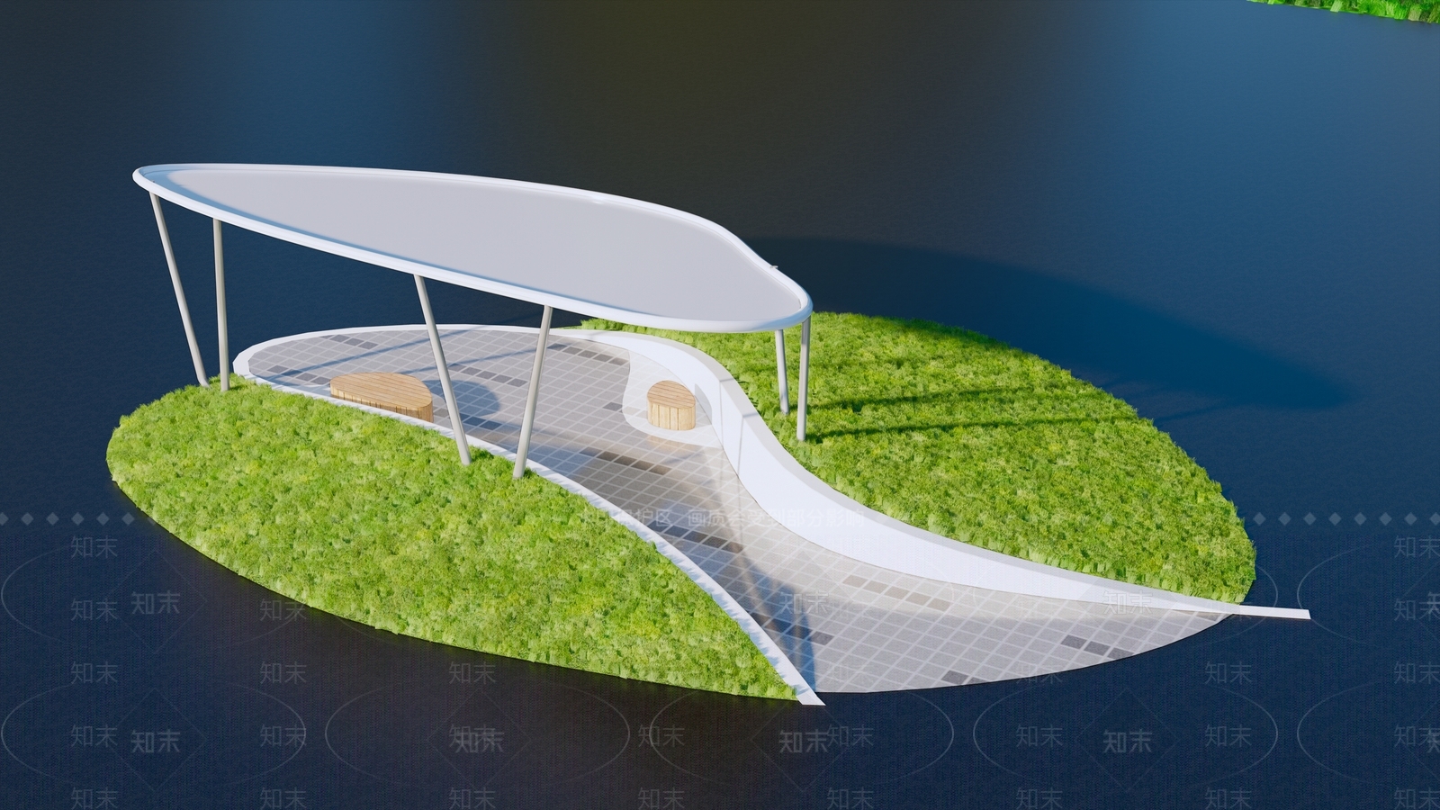 现代风格树池SU模型下载【ID:1160215501】